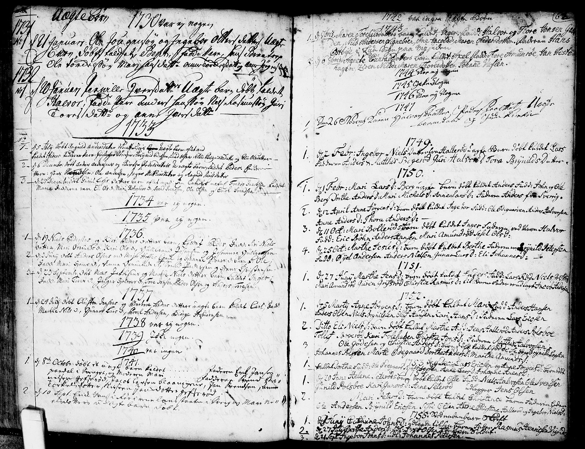 Idd prestekontor Kirkebøker, SAO/A-10911/F/Fb/L0001: Parish register (official) no. II 1, 1720-1789, p. 62