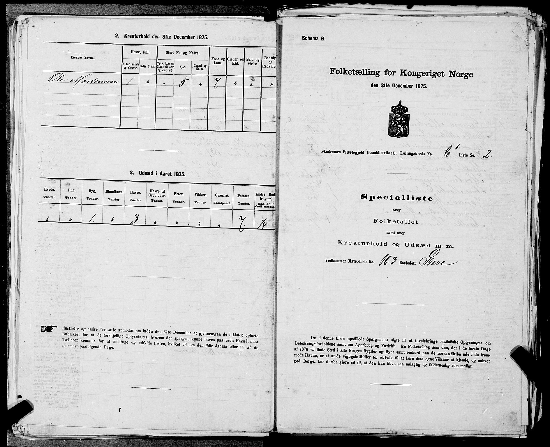 SAST, 1875 census for 1150L Skudenes/Falnes, Åkra og Ferkingstad, 1875, p. 776