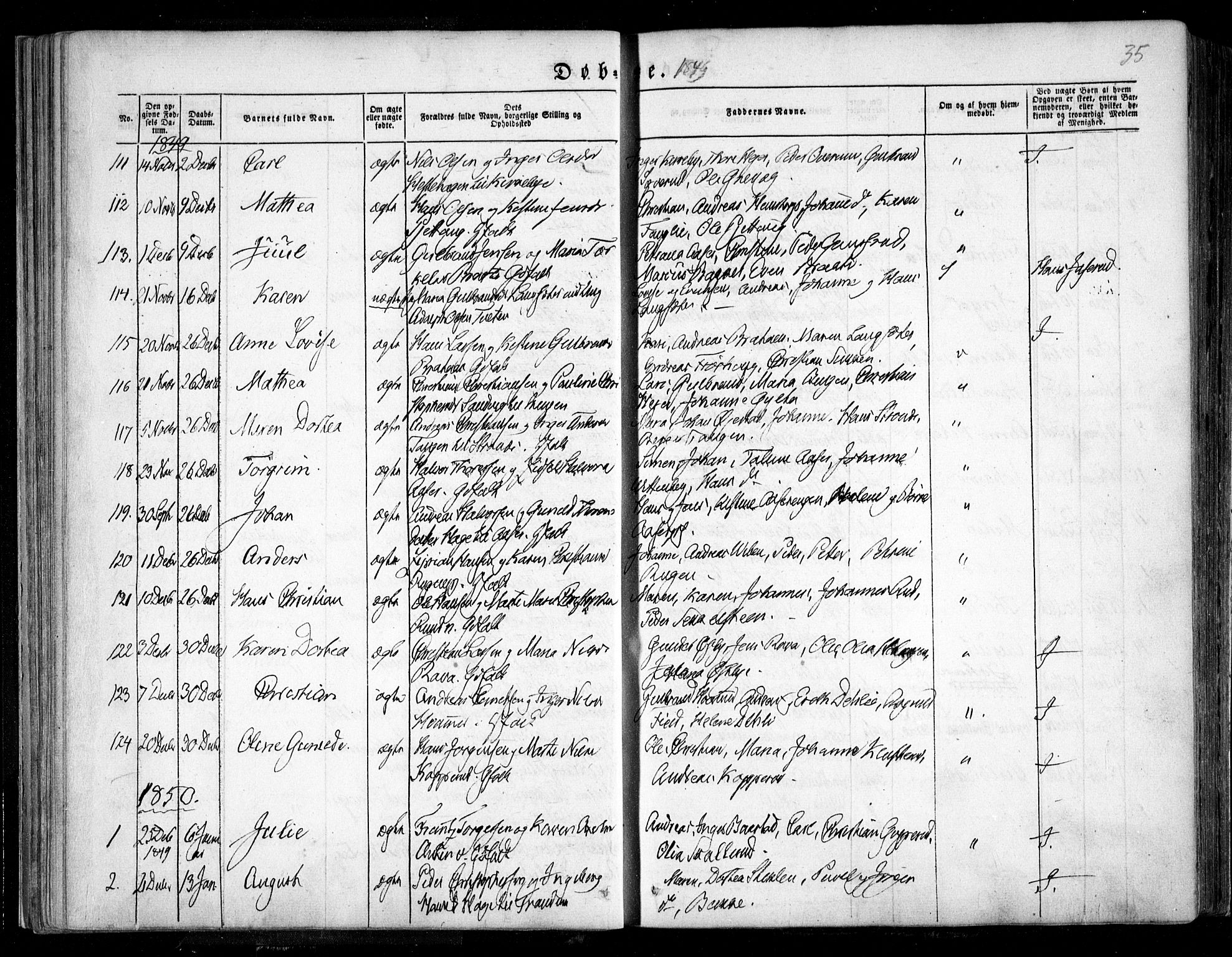 Trøgstad prestekontor Kirkebøker, AV/SAO-A-10925/F/Fa/L0007: Parish register (official) no. I 7, 1845-1854, p. 35