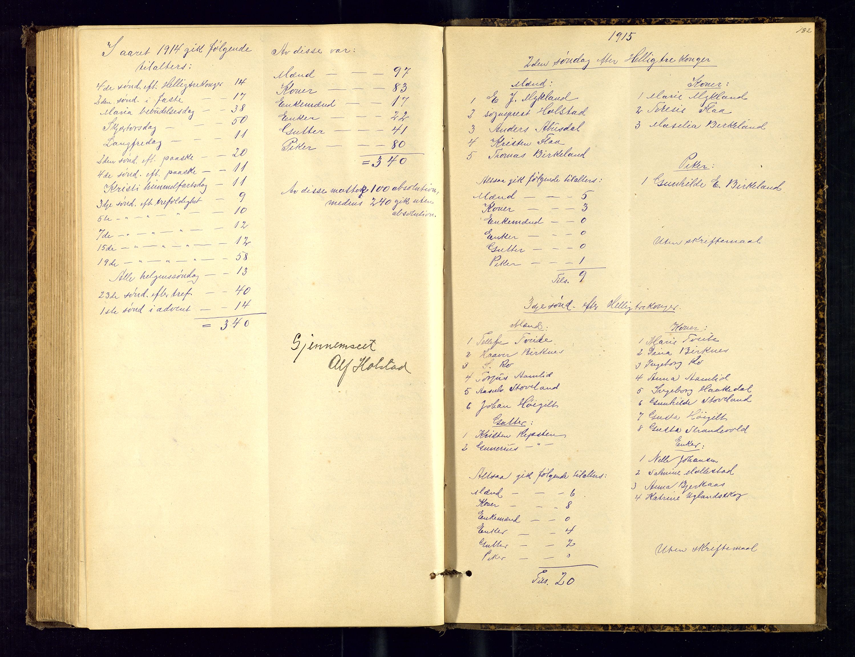 Birkenes sokneprestkontor, SAK/1111-0004/F/Fc/L0008: Communicants register no. C-8, 1891-1915, p. 182