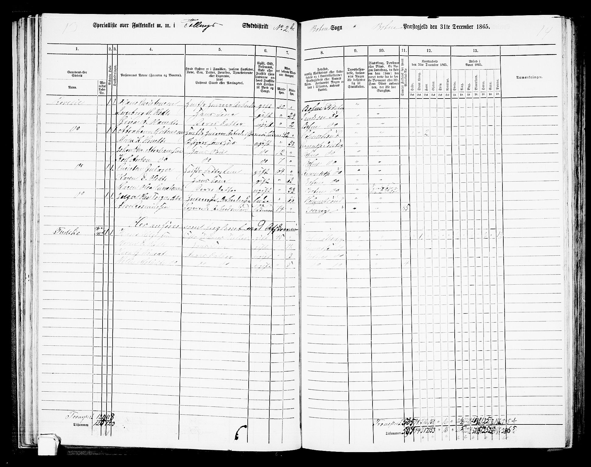 RA, 1865 census for Botne/Botne og Hillestad, 1865, p. 53