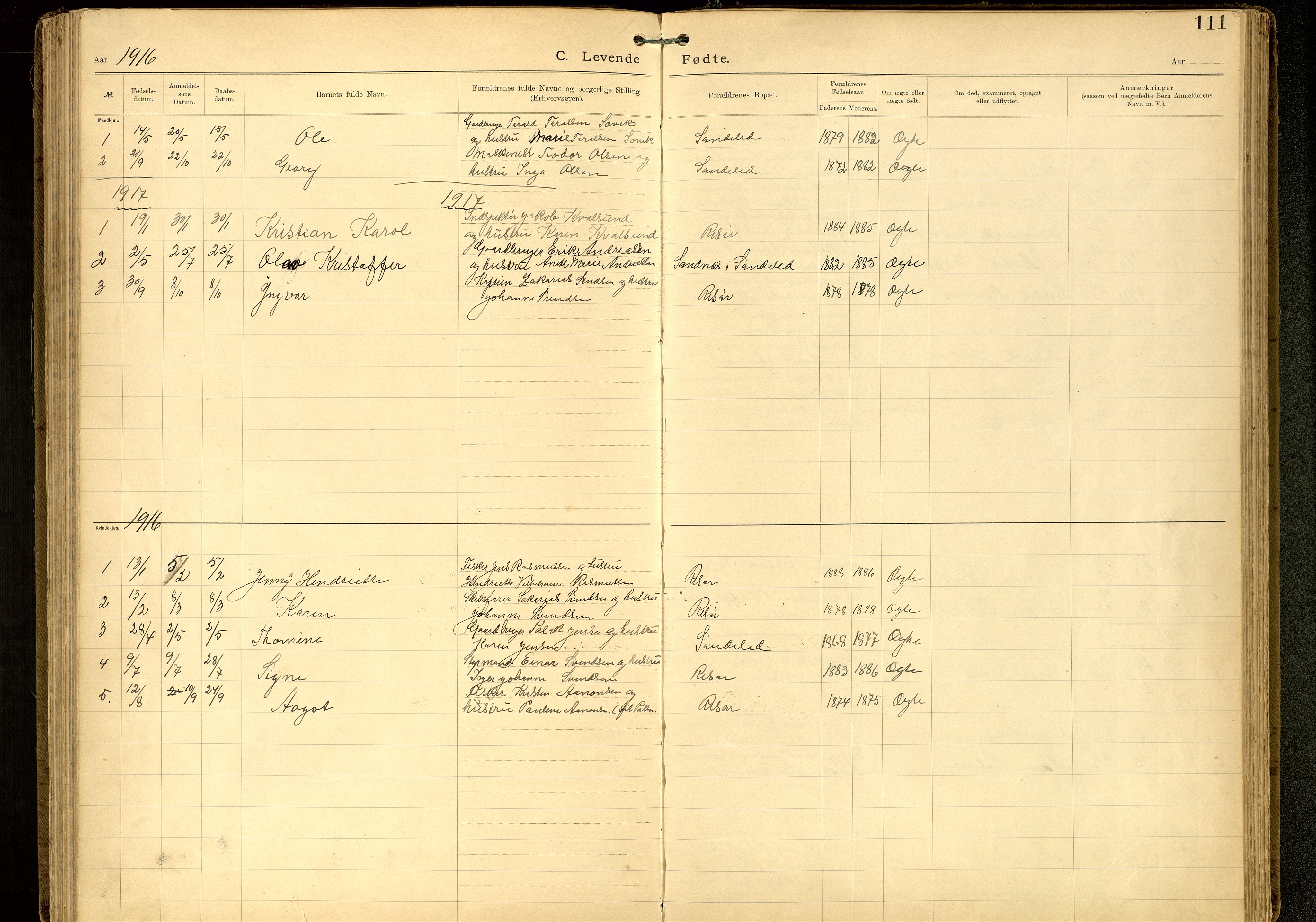 Den evangelisk-lutherske frimenighet, Risør, AV/SAK-1292-0007/F/Fa/L0002: Dissenter register no. F 18, 1892-1954, p. 111