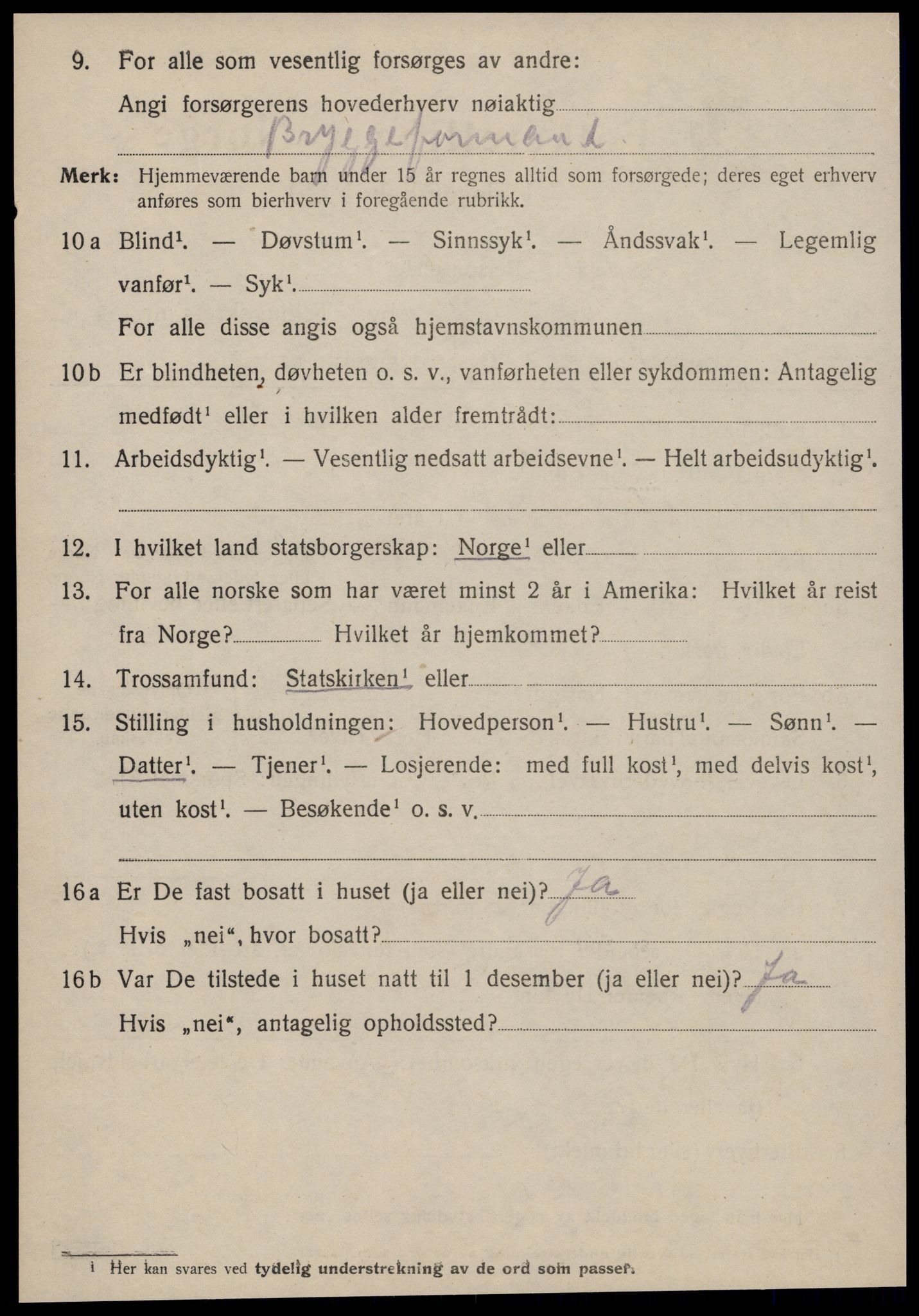 SAT, 1920 census for Kristiansund, 1920, p. 14932