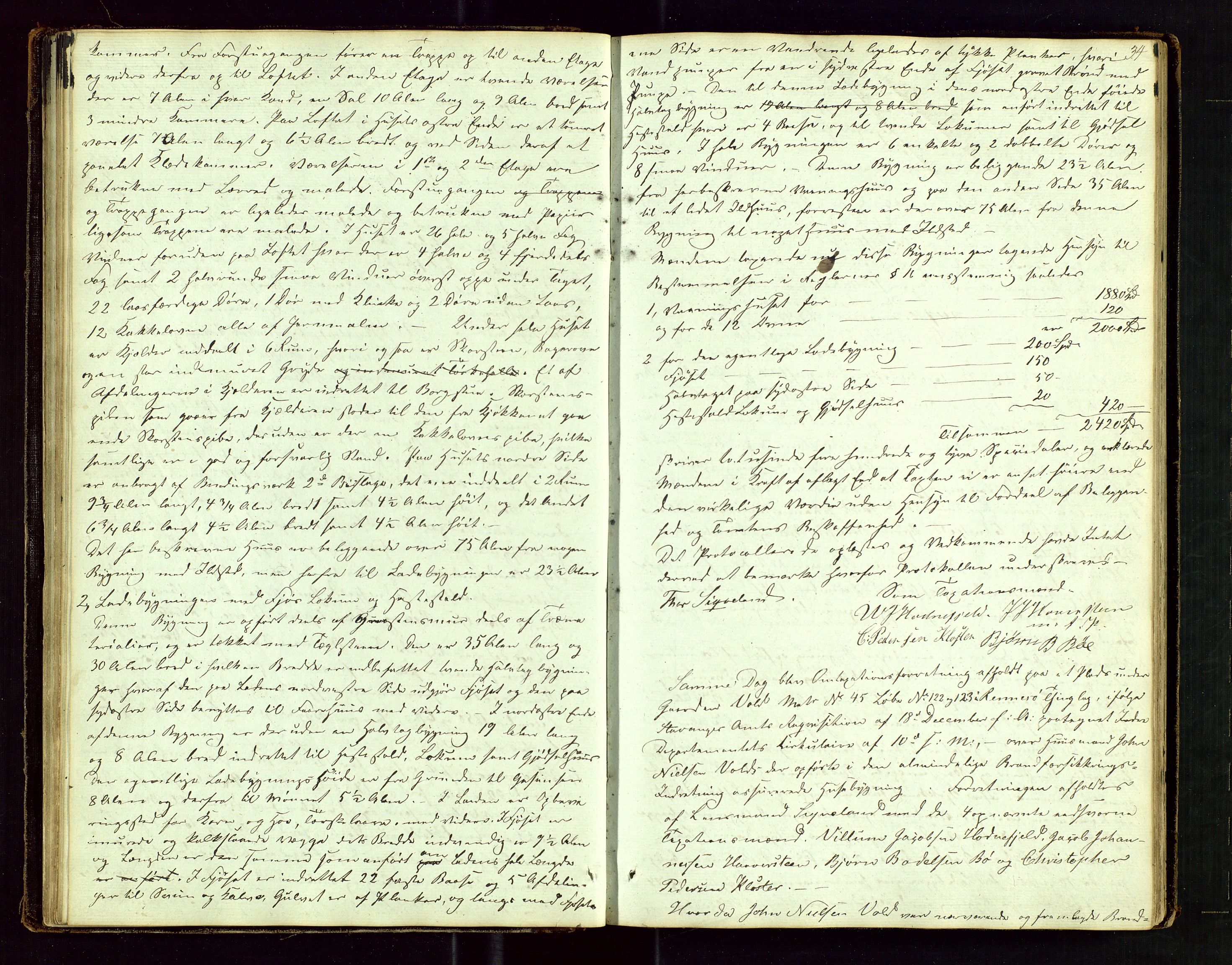 Rennesøy lensmannskontor, SAST/A-100165/Goa/L0001: "Brandtaxations-Protocol for Rennesøe Thinglag", 1846-1923, p. 33b-34a