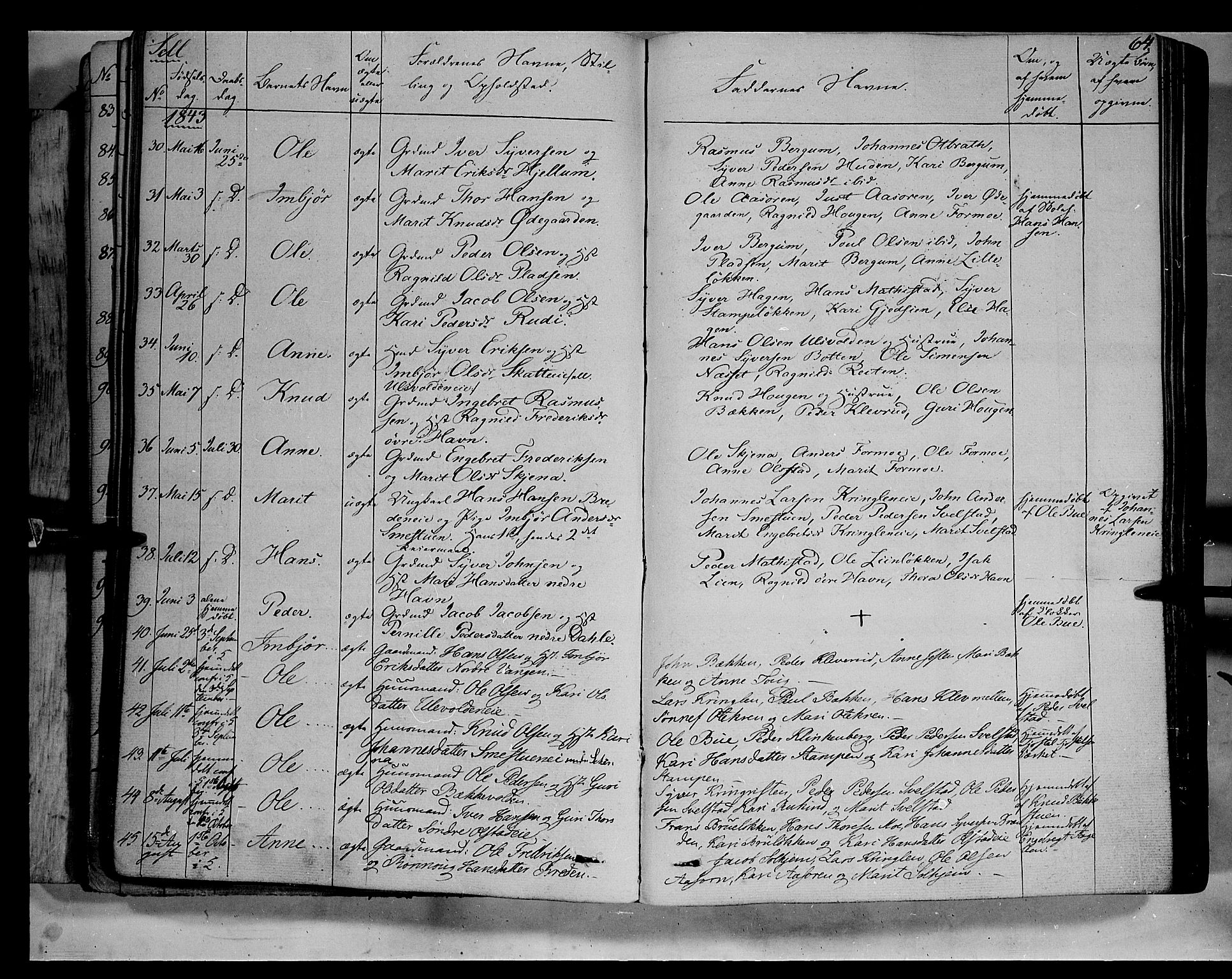 Vågå prestekontor, SAH/PREST-076/H/Ha/Haa/L0005: Parish register (official) no. 5 /3, 1842-1856, p. 64