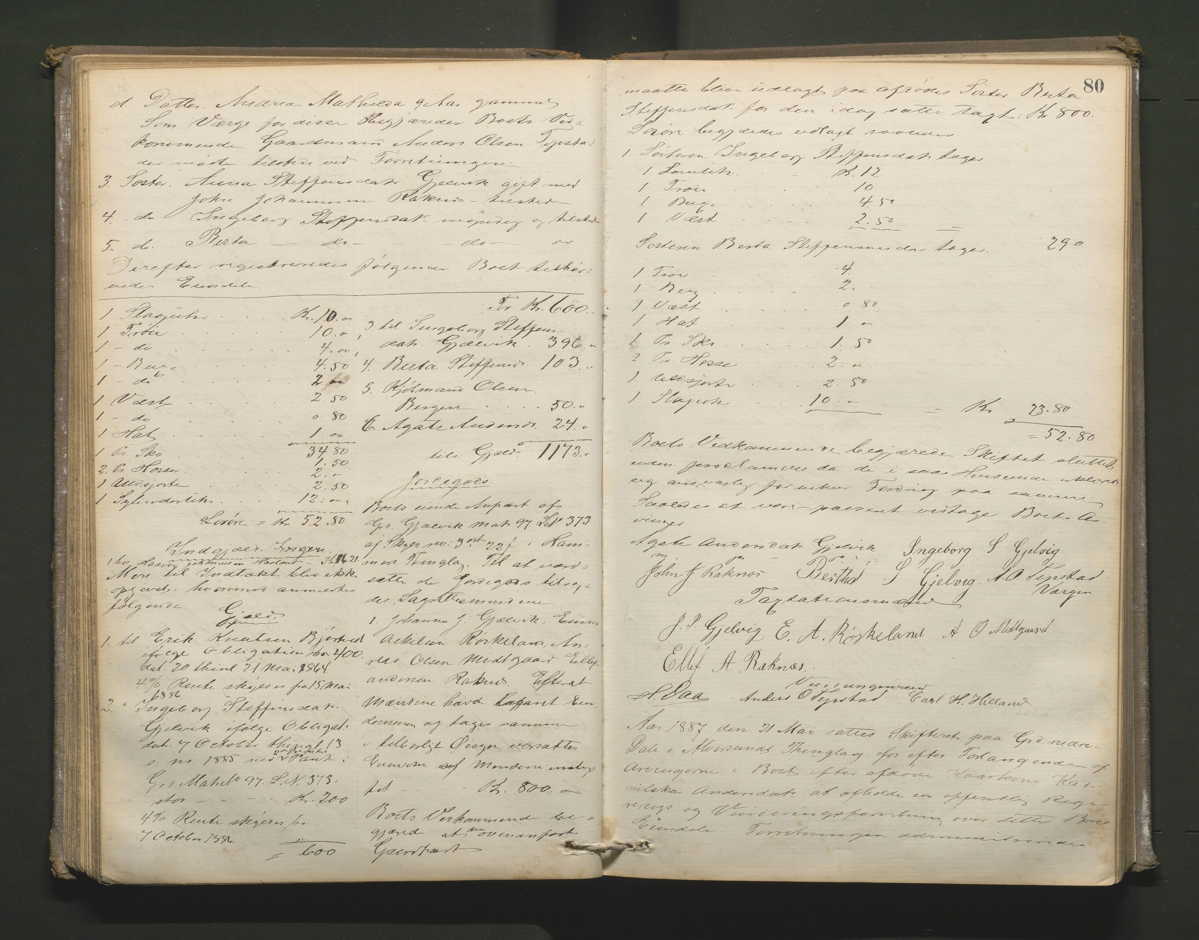 Lensmannen i Hamre, SAB/A-32601/0006/L0001: Registreringsprotokoll, 1881-1896, p. 79b-80a