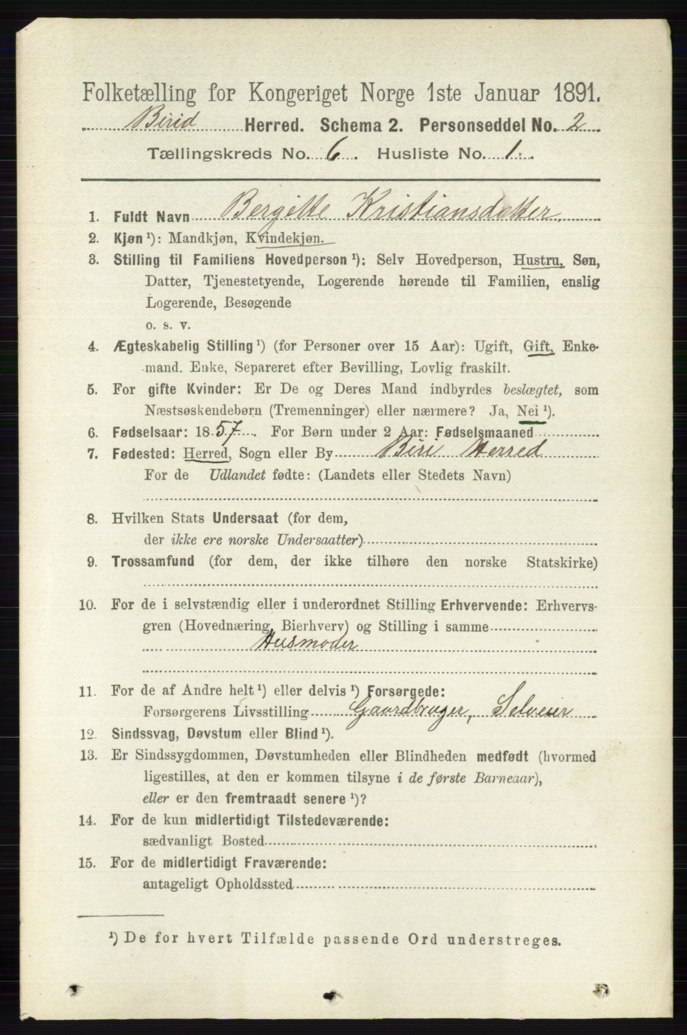 RA, 1891 census for 0525 Biri, 1891, p. 2135