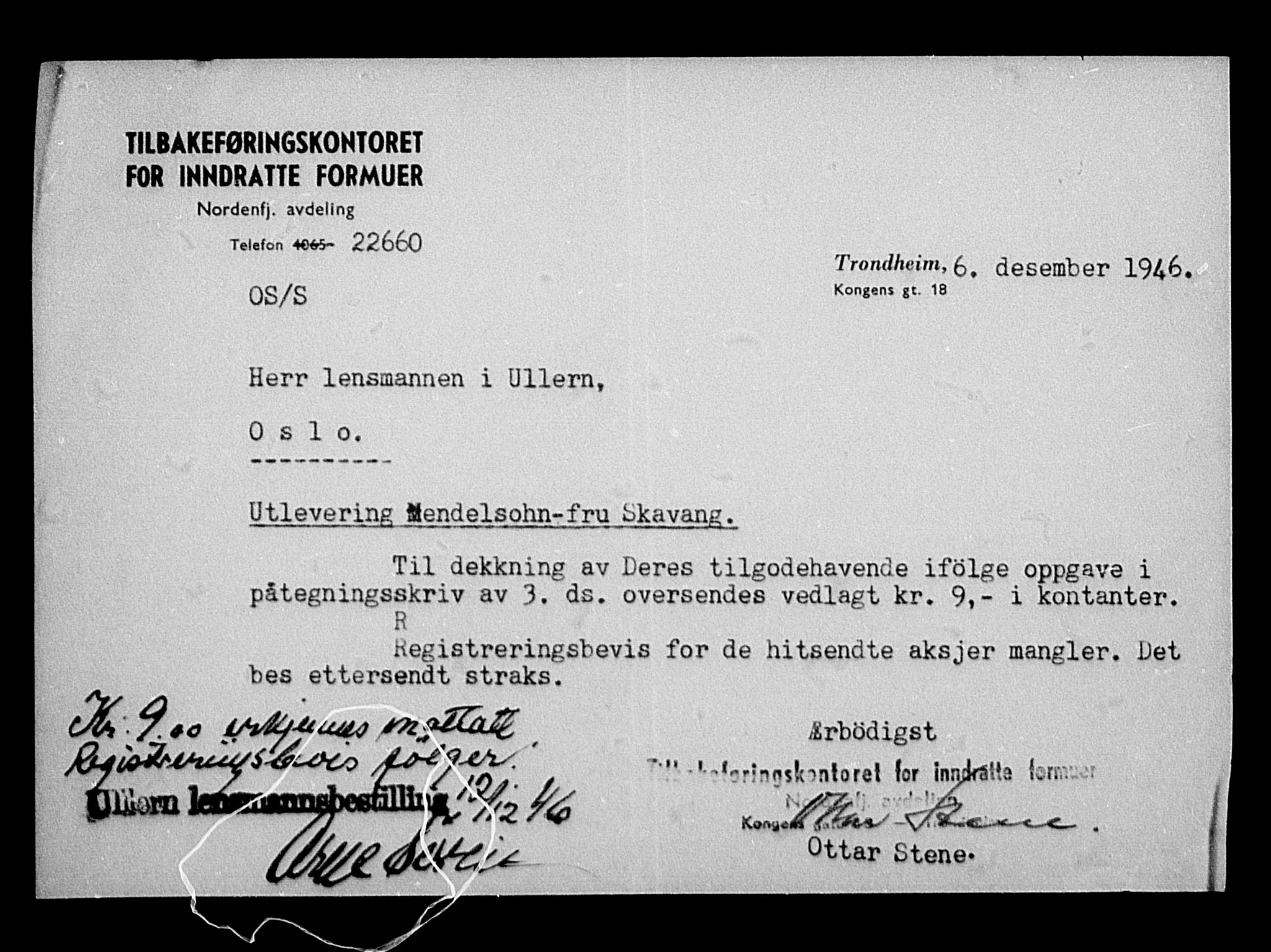 Justisdepartementet, Tilbakeføringskontoret for inndratte formuer, AV/RA-S-1564/H/Hc/Hca/L0909: --, 1945-1947, p. 31
