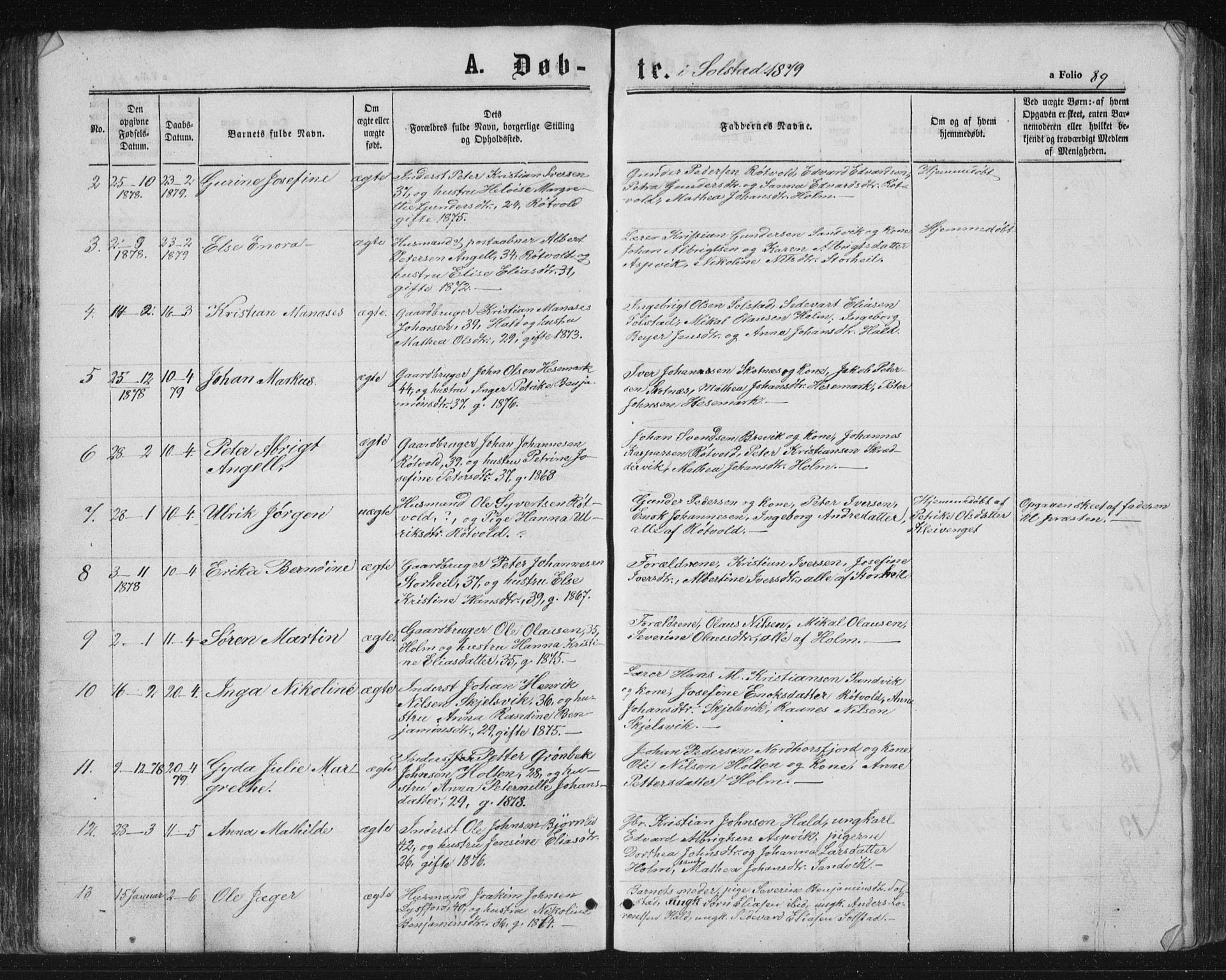 Ministerialprotokoller, klokkerbøker og fødselsregistre - Nordland, SAT/A-1459/810/L0159: Parish register (copy) no. 810C02 /2, 1863-1883, p. 89