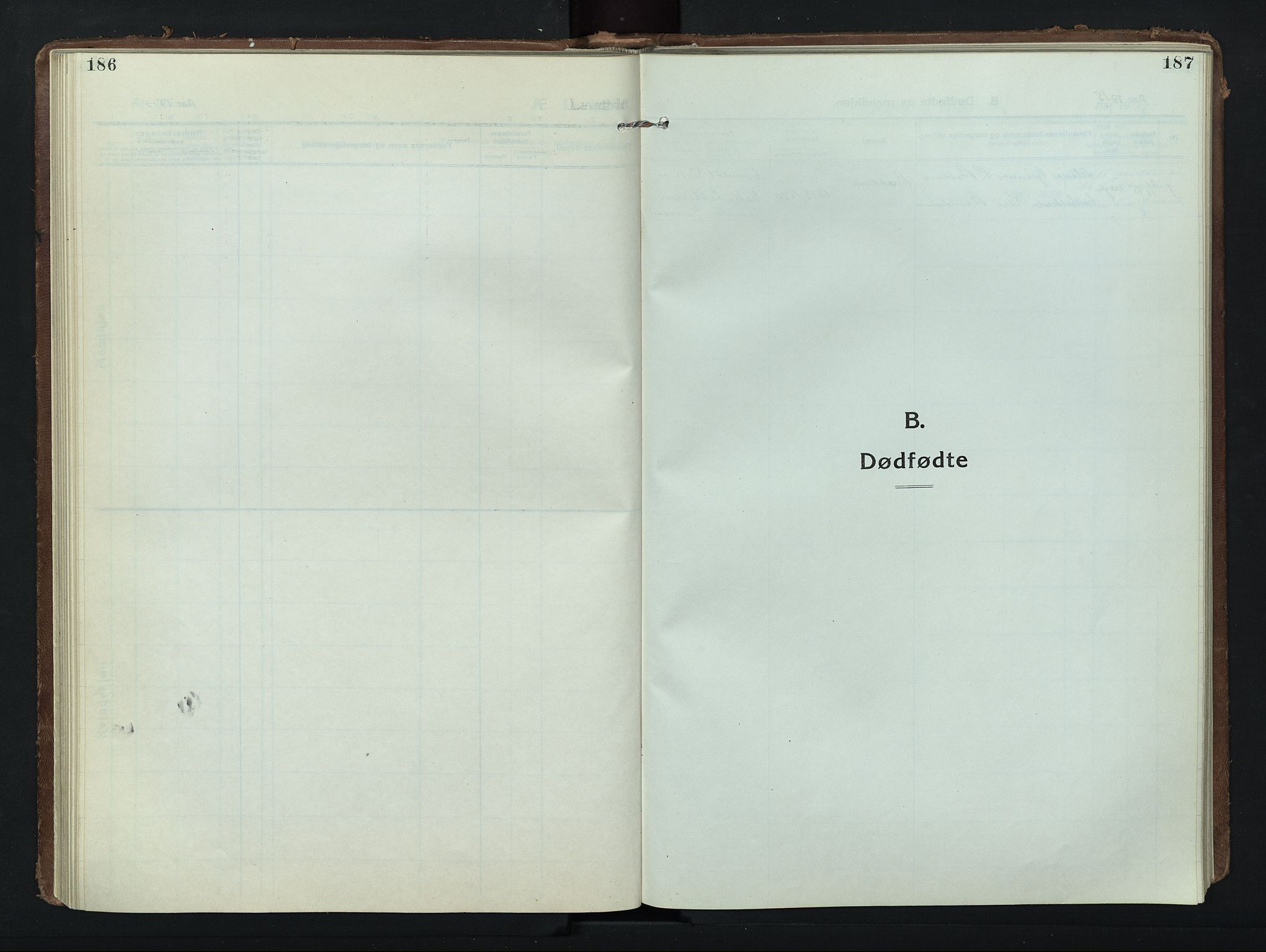 Nord-Fron prestekontor, SAH/PREST-080/H/Ha/Hab/L0008: Parish register (copy) no. 8, 1915-1948, p. 186-187