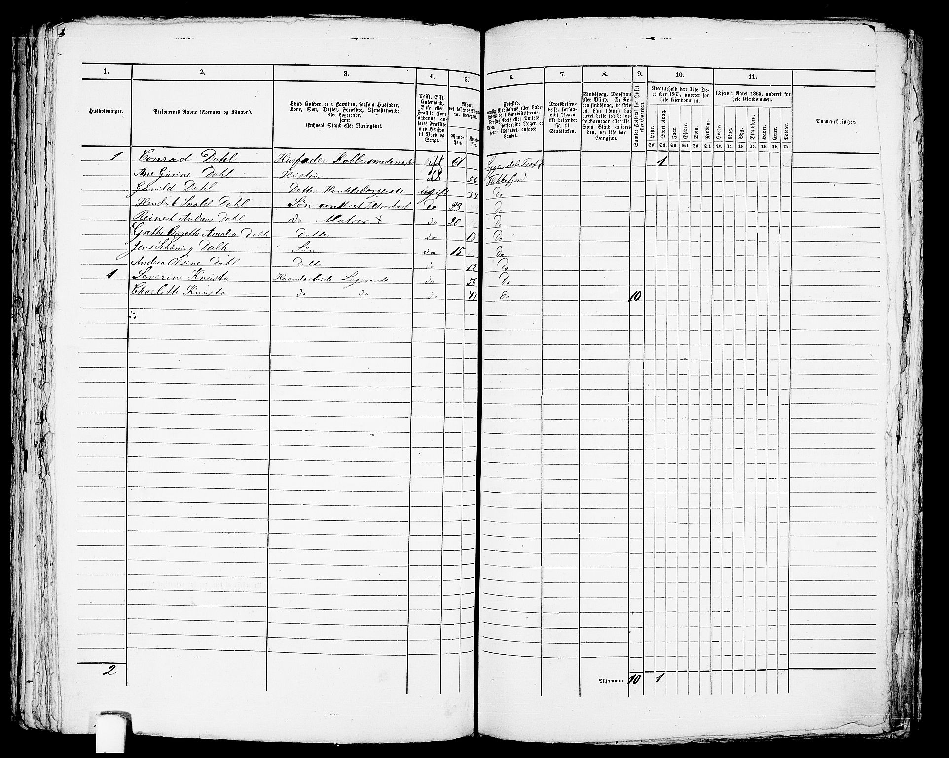 RA, 1865 census for Flekkefjord/Flekkefjord, 1865, p. 301