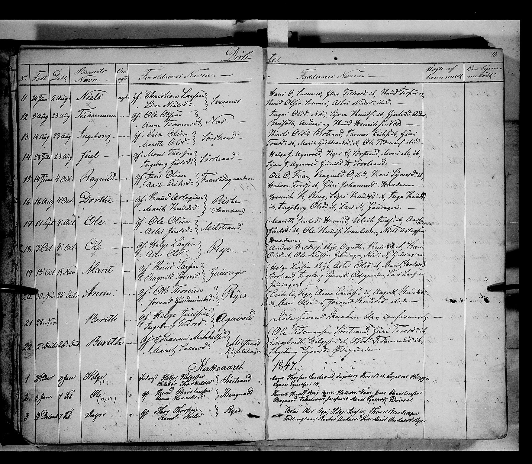 Nord-Aurdal prestekontor, SAH/PREST-132/H/Ha/Haa/L0005: Parish register (official) no. 5, 1842-1863, p. 10