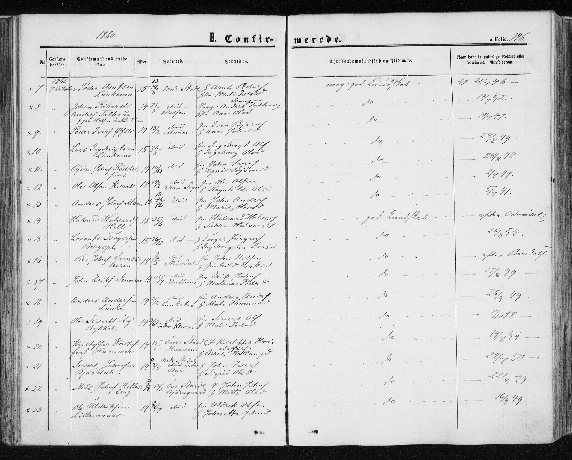 Ministerialprotokoller, klokkerbøker og fødselsregistre - Nord-Trøndelag, SAT/A-1458/709/L0075: Parish register (official) no. 709A15, 1859-1870, p. 146