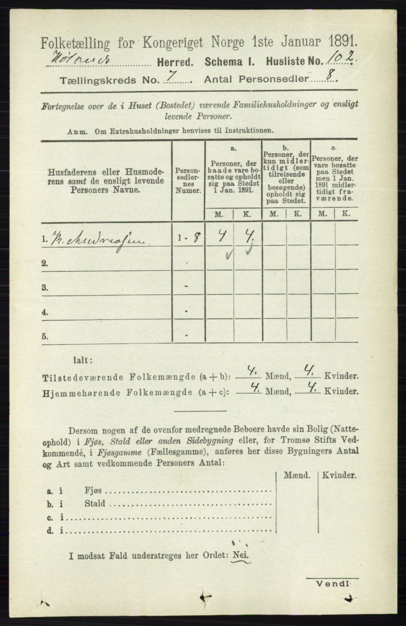 RA, 1891 census for 0221 Høland, 1891, p. 4912