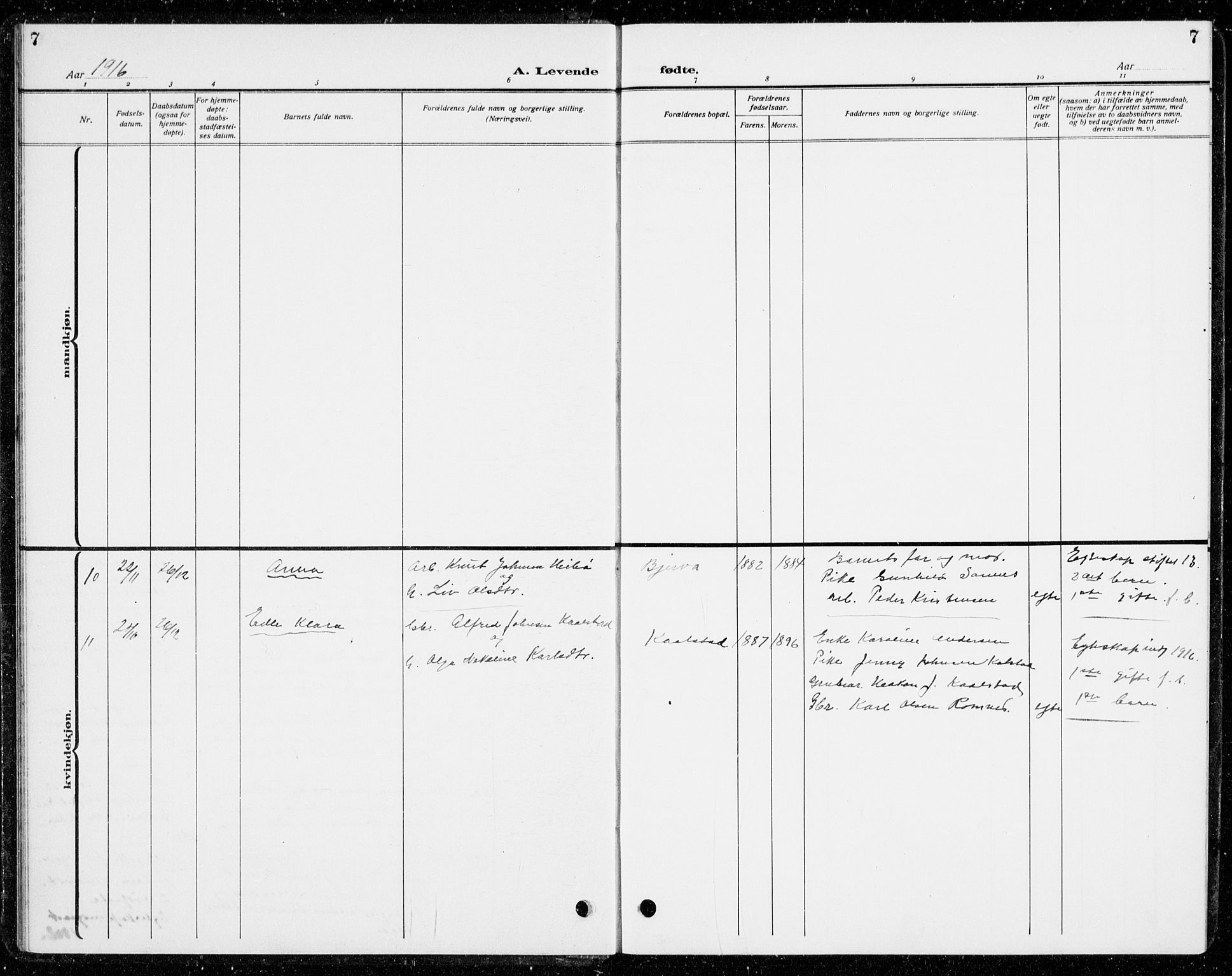 Holla kirkebøker, SAKO/A-272/G/Gb/L0003: Parish register (copy) no. II 3, 1914-1941, p. 7