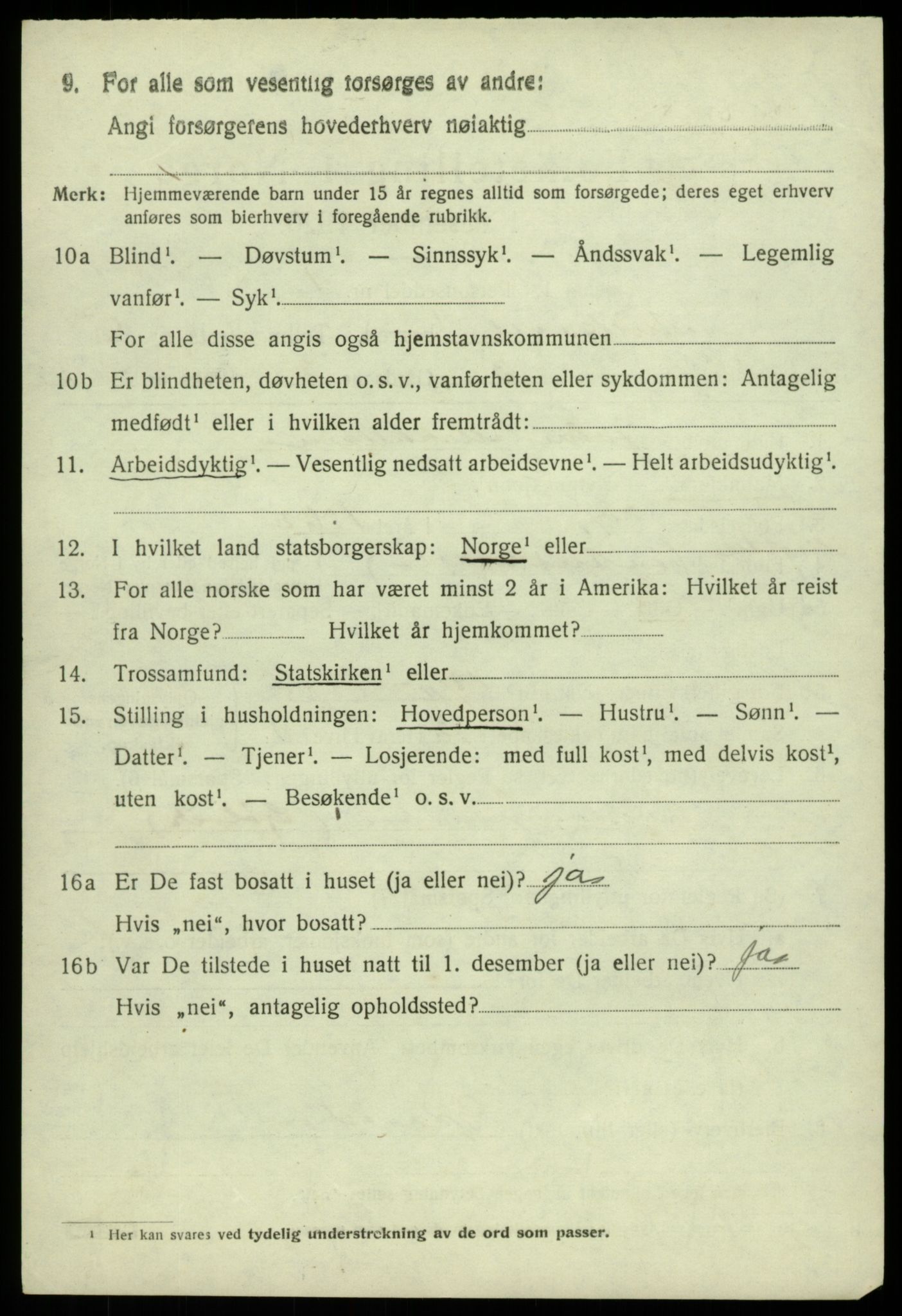 SAB, 1920 census for Austevoll, 1920, p. 2967