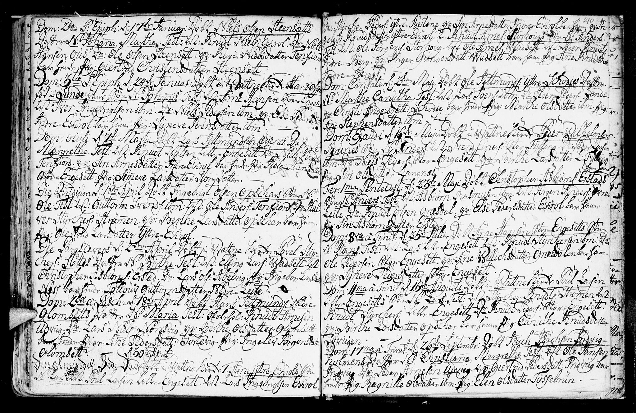 Ministerialprotokoller, klokkerbøker og fødselsregistre - Møre og Romsdal, AV/SAT-A-1454/524/L0349: Parish register (official) no. 524A01, 1698-1779, p. 210