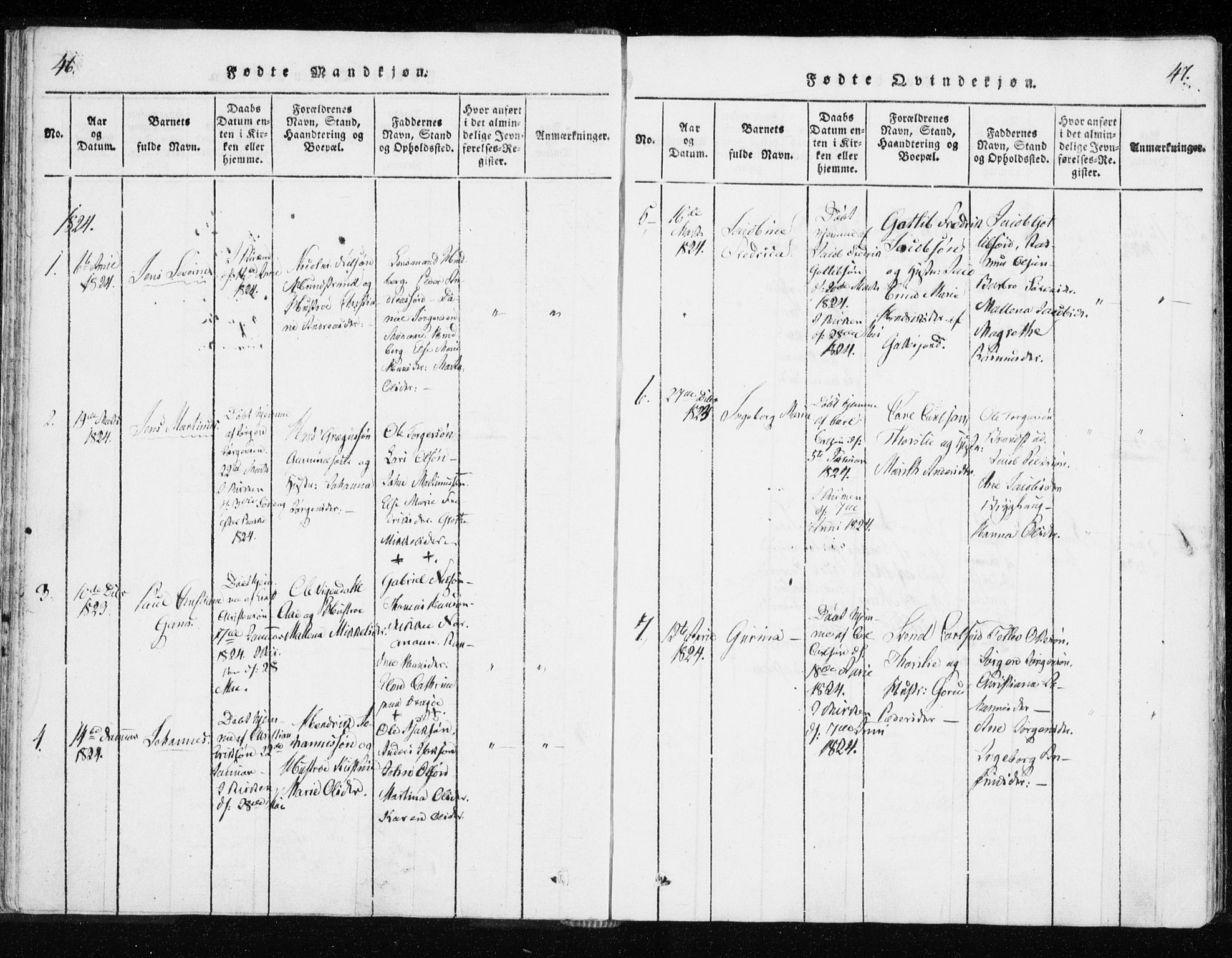 Tranøy sokneprestkontor, AV/SATØ-S-1313/I/Ia/Iaa/L0004kirke: Parish register (official) no. 4, 1820-1829, p. 46-47