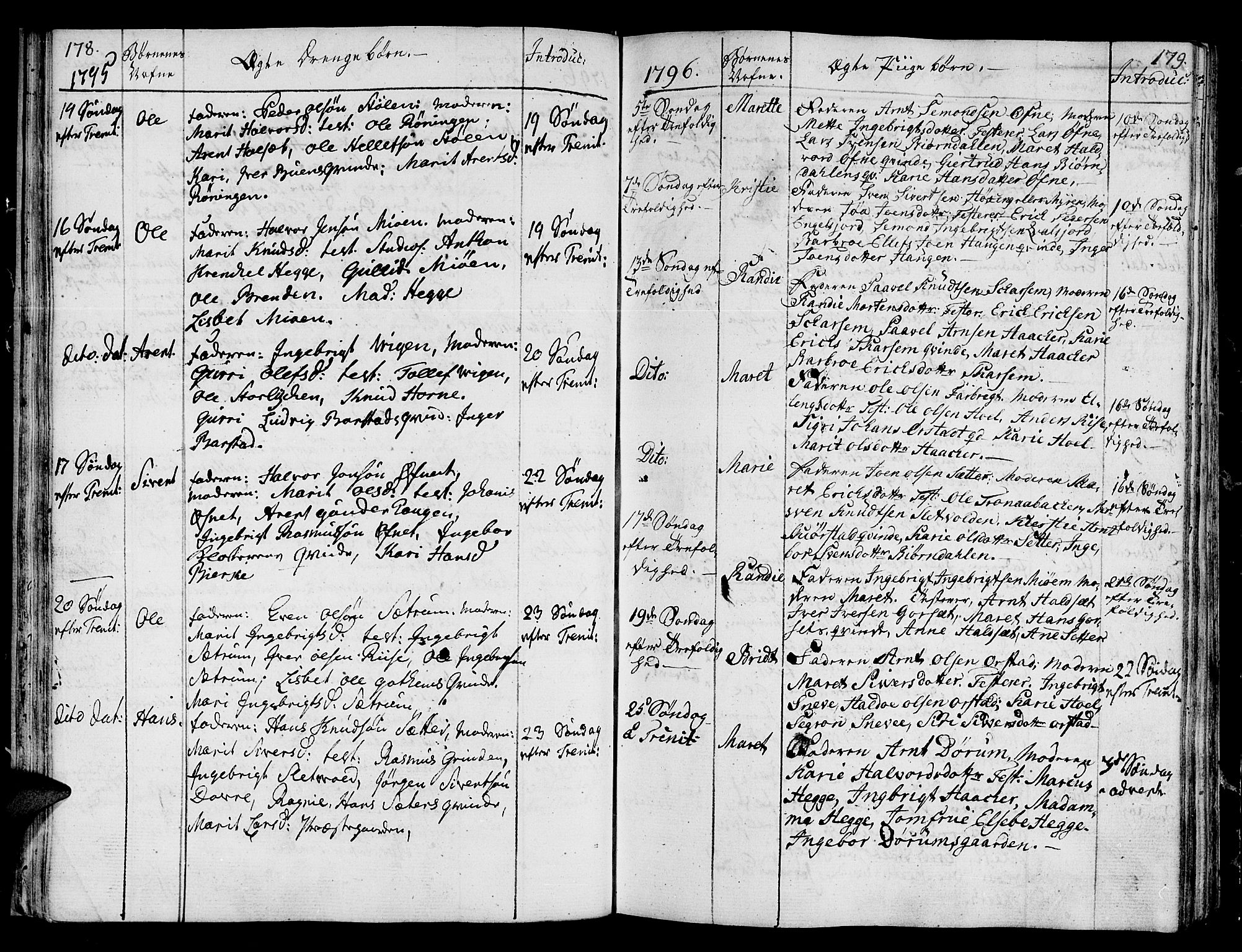 Ministerialprotokoller, klokkerbøker og fødselsregistre - Sør-Trøndelag, SAT/A-1456/678/L0893: Parish register (official) no. 678A03, 1792-1805, p. 178-179