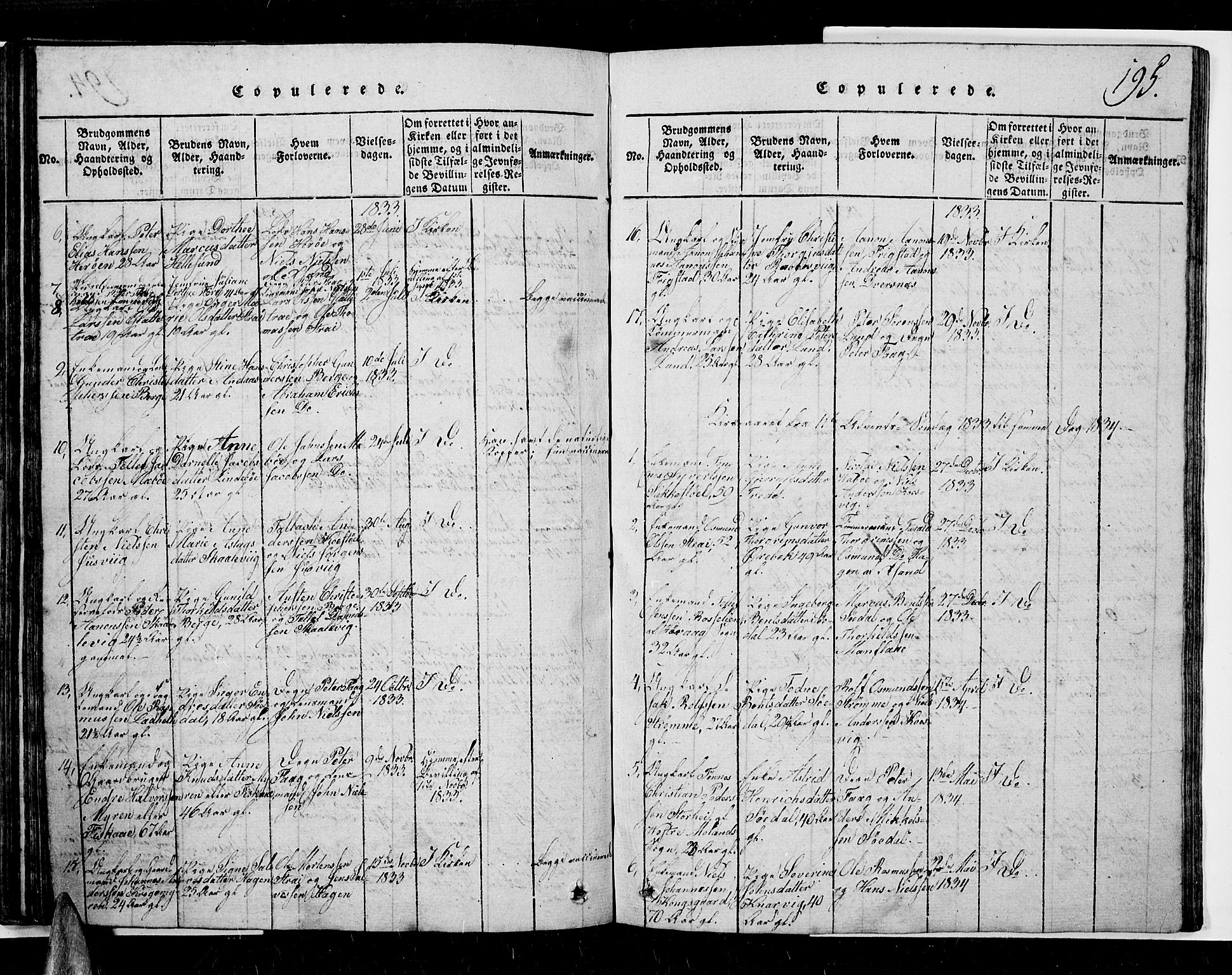 Oddernes sokneprestkontor, AV/SAK-1111-0033/F/Fb/Fba/L0003: Parish register (copy) no. B 3, 1820-1838, p. 195