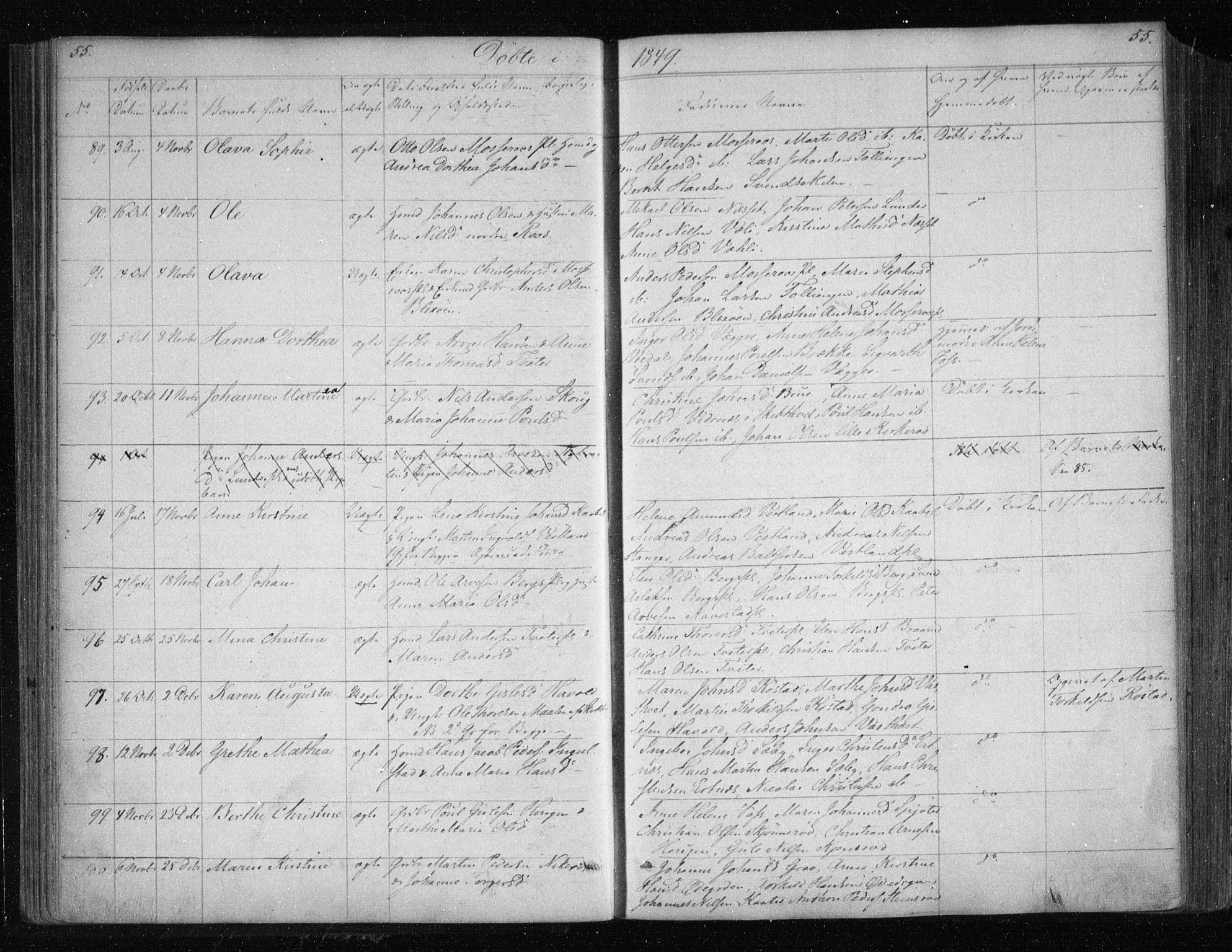 Våler prestekontor Kirkebøker, SAO/A-11083/F/Fa/L0006: Parish register (official) no. I 6, 1840-1861, p. 55