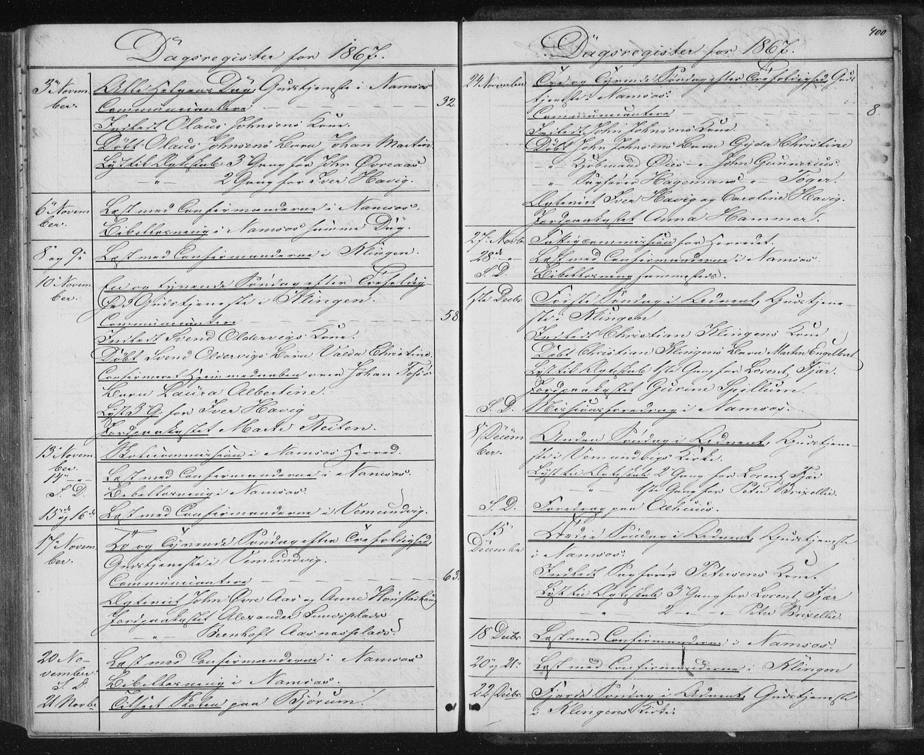Ministerialprotokoller, klokkerbøker og fødselsregistre - Nord-Trøndelag, SAT/A-1458/768/L0570: Parish register (official) no. 768A05, 1865-1874, p. 400