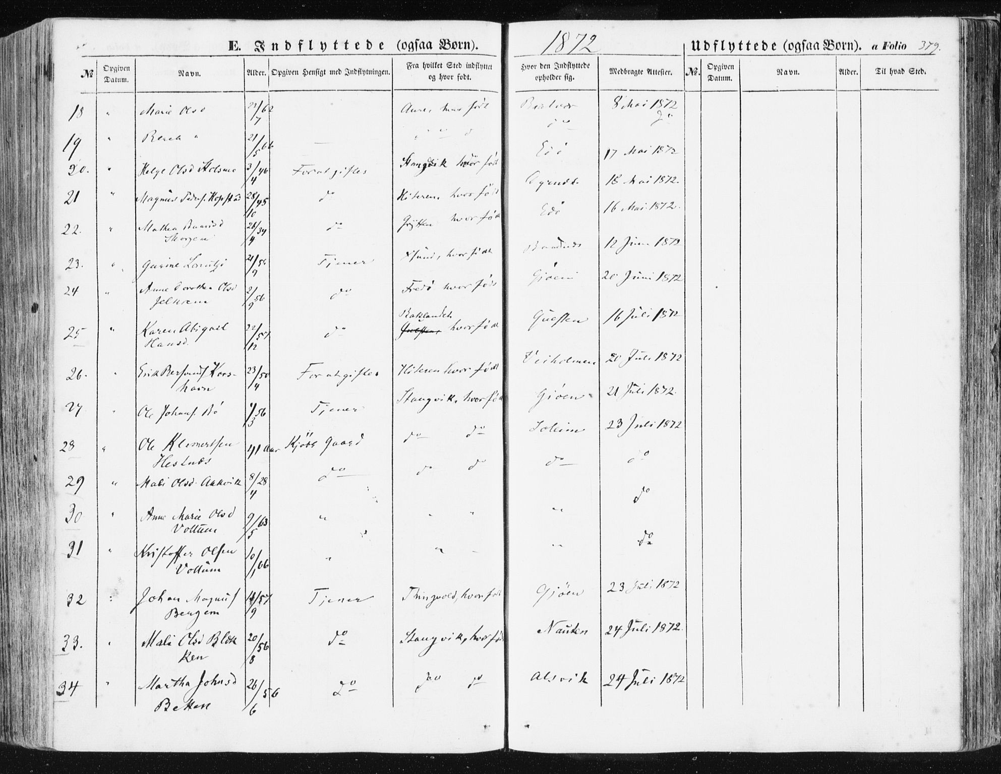 Ministerialprotokoller, klokkerbøker og fødselsregistre - Møre og Romsdal, AV/SAT-A-1454/581/L0937: Parish register (official) no. 581A05, 1853-1872, p. 379