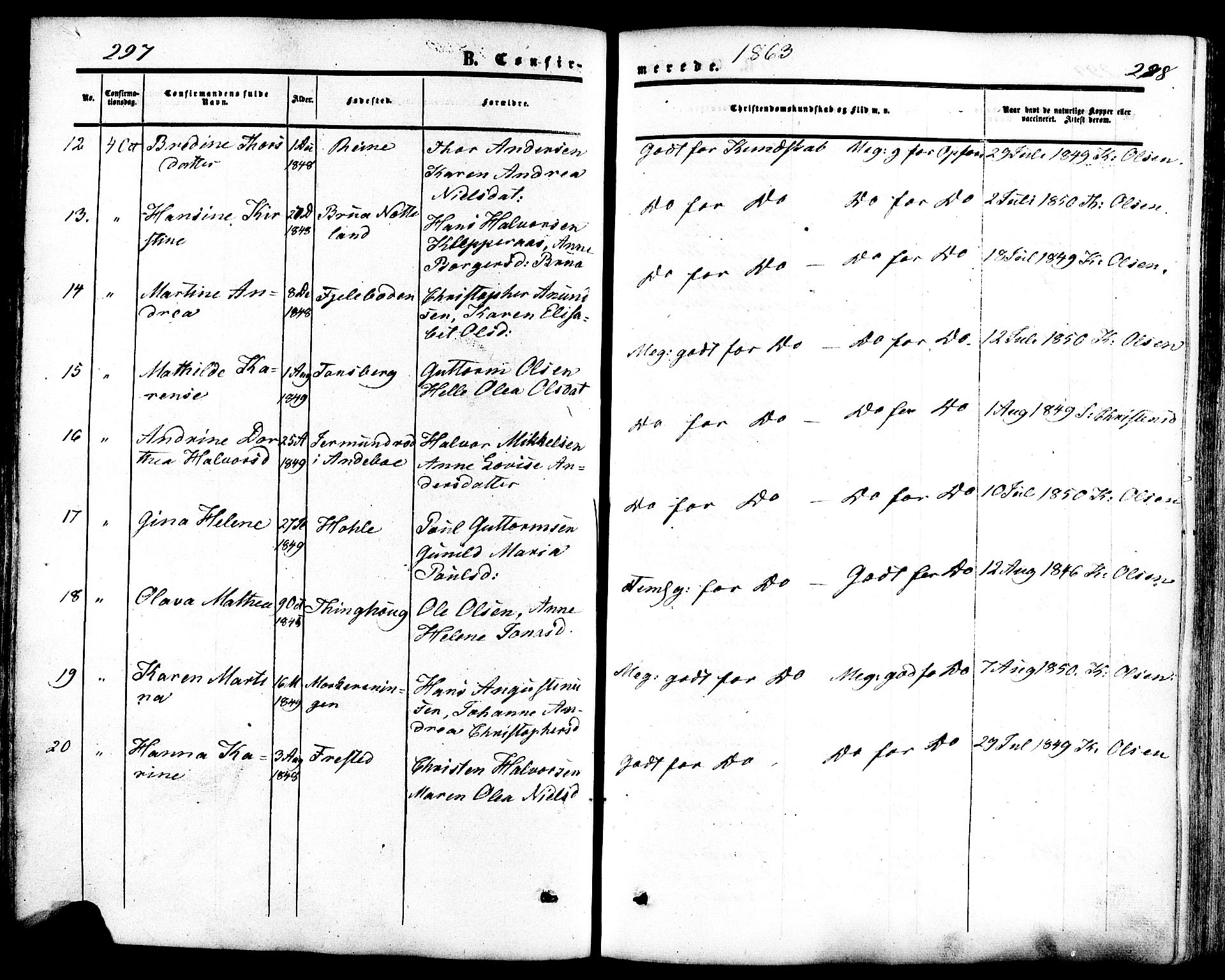 Ramnes kirkebøker, AV/SAKO-A-314/F/Fa/L0006: Parish register (official) no. I 6, 1862-1877, p. 297-298