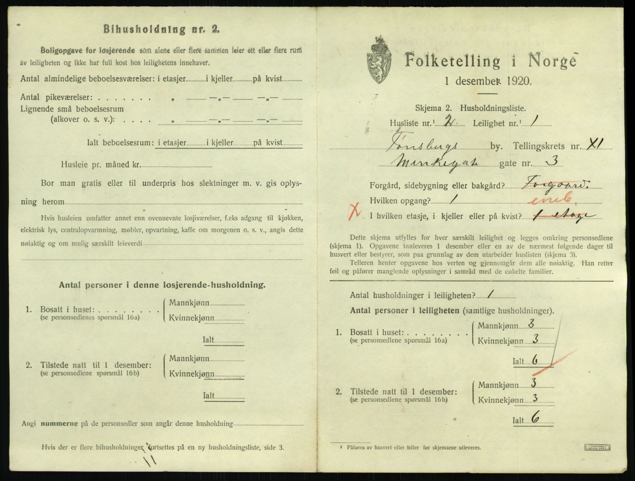 SAKO, 1920 census for Tønsberg, 1920, p. 4959