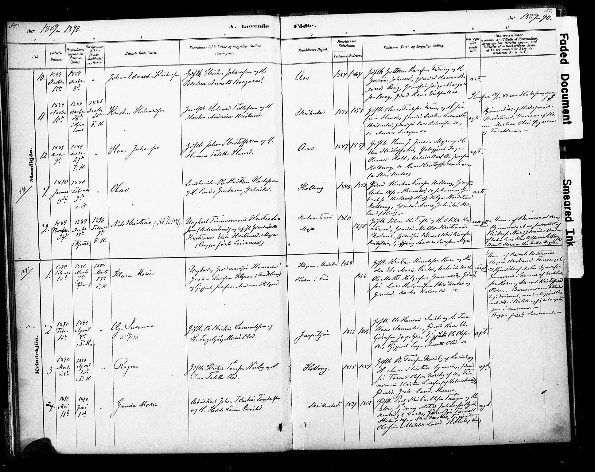 Ramnes kirkebøker, SAKO/A-314/F/Fb/L0001: Parish register (official) no. II 1, 1878-1894, p. 50-51