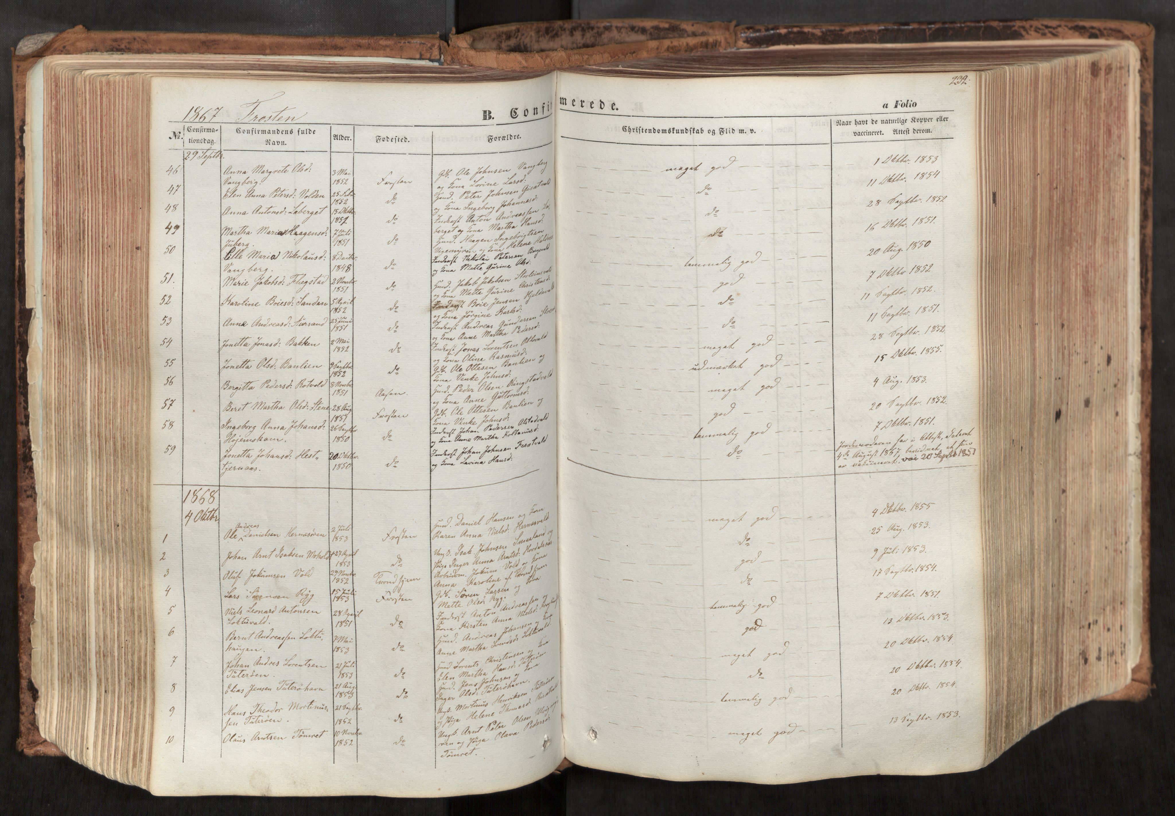 Ministerialprotokoller, klokkerbøker og fødselsregistre - Nord-Trøndelag, SAT/A-1458/713/L0116: Parish register (official) no. 713A07, 1850-1877, p. 232