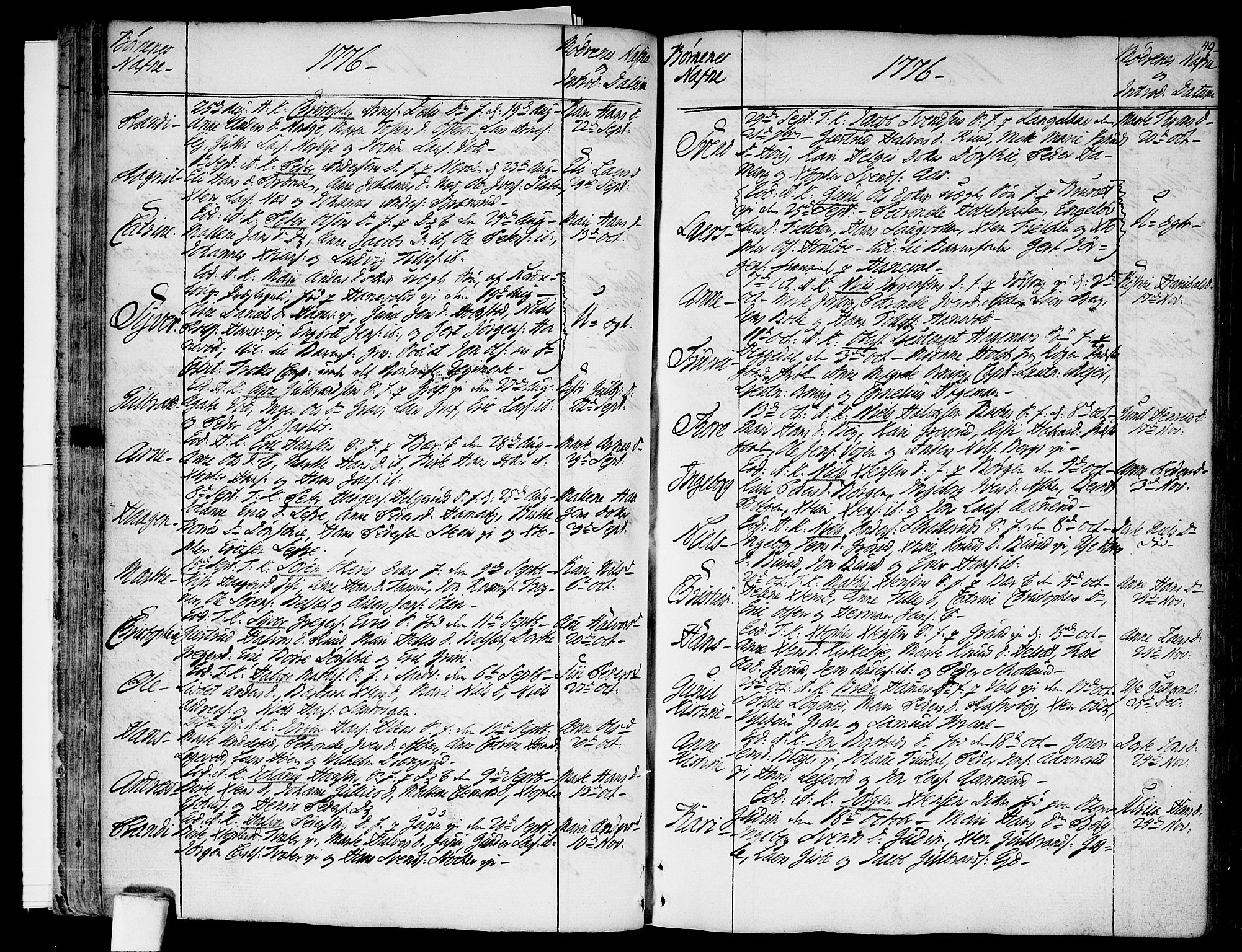 Asker prestekontor Kirkebøker, SAO/A-10256a/F/Fa/L0003: Parish register (official) no. I 3, 1767-1807, p. 49