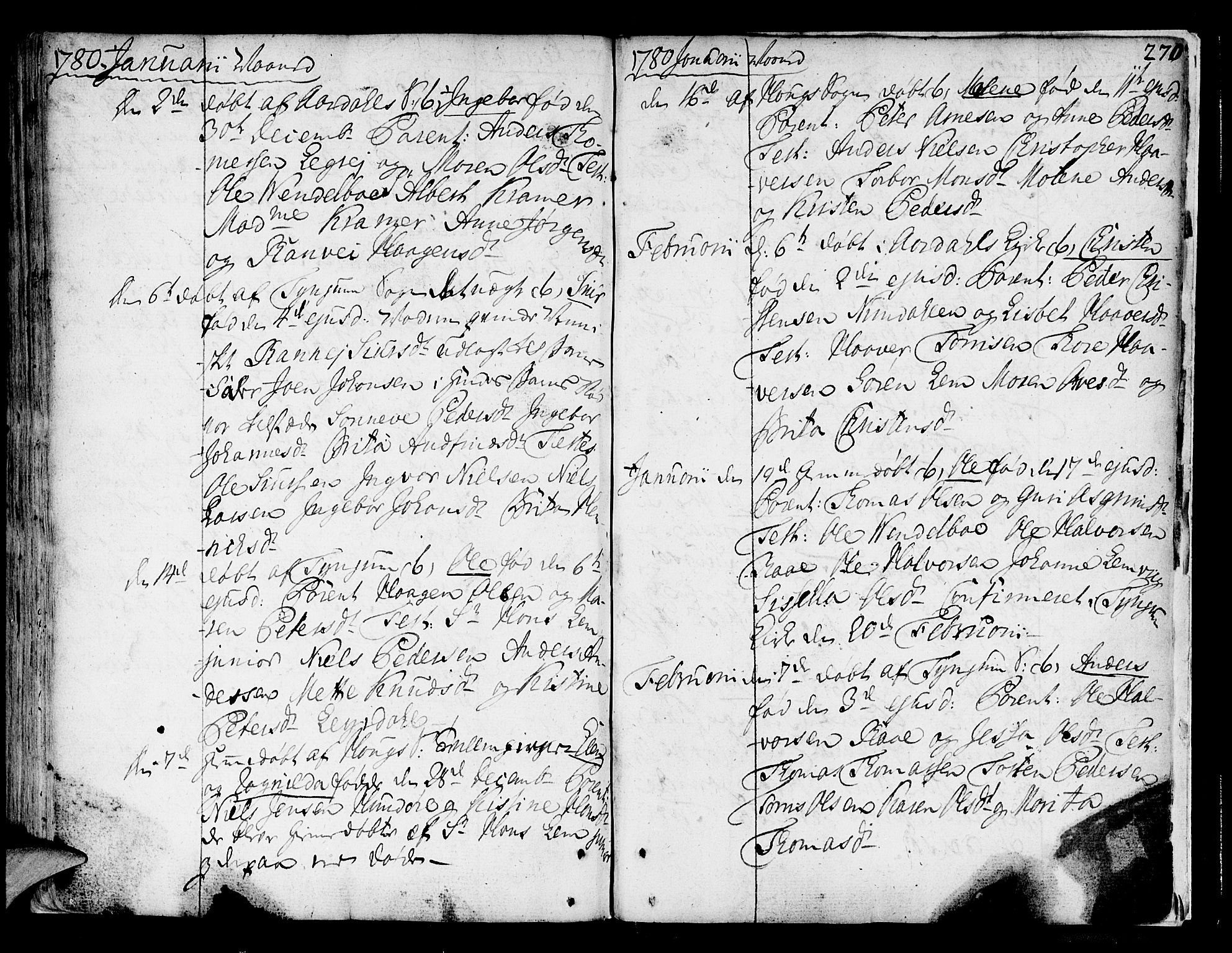 Lærdal sokneprestembete, AV/SAB-A-81201: Parish register (official) no. A 2, 1752-1782, p. 270