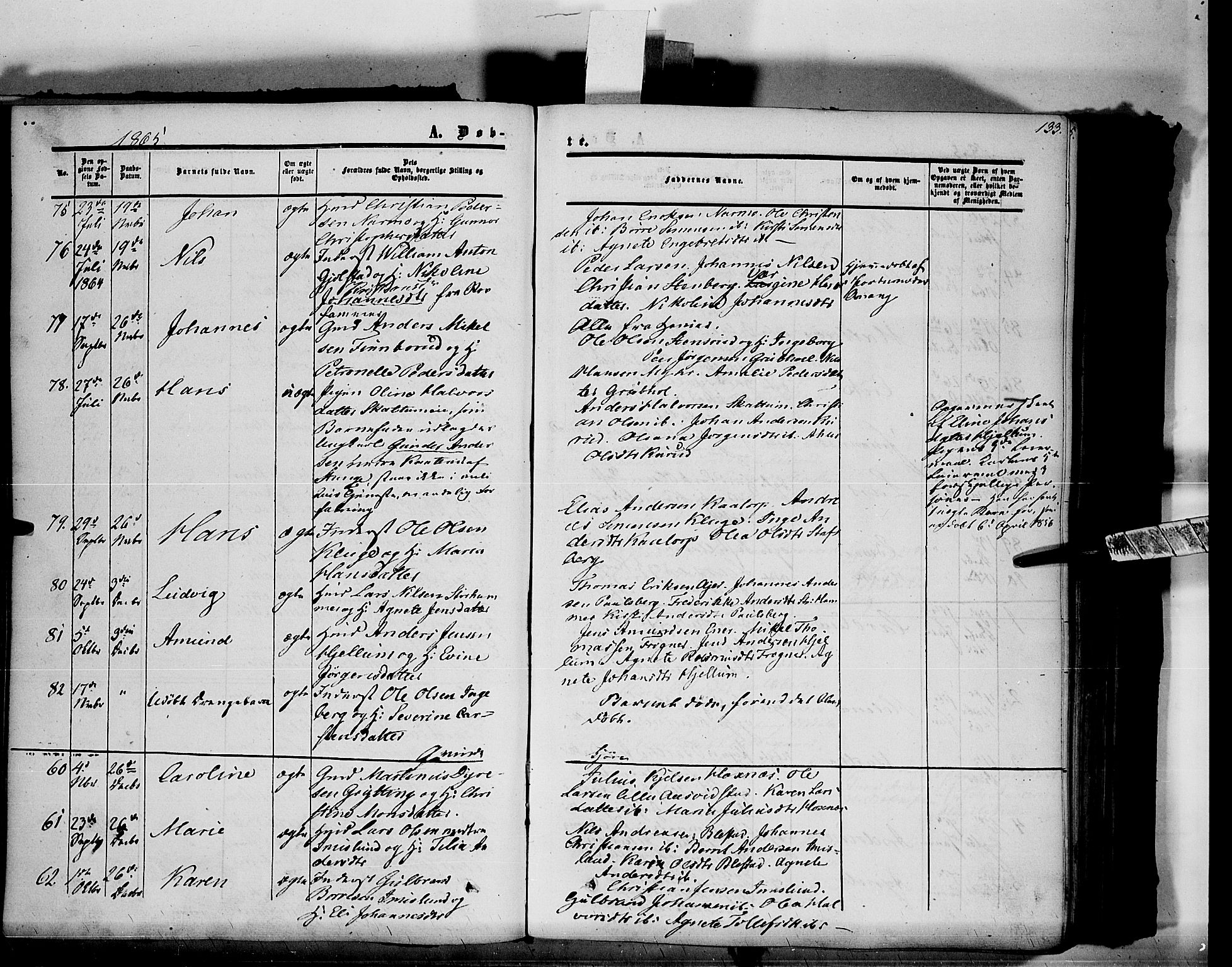 Vang prestekontor, Hedmark, AV/SAH-PREST-008/H/Ha/Haa/L0012: Parish register (official) no. 12, 1855-1870, p. 133