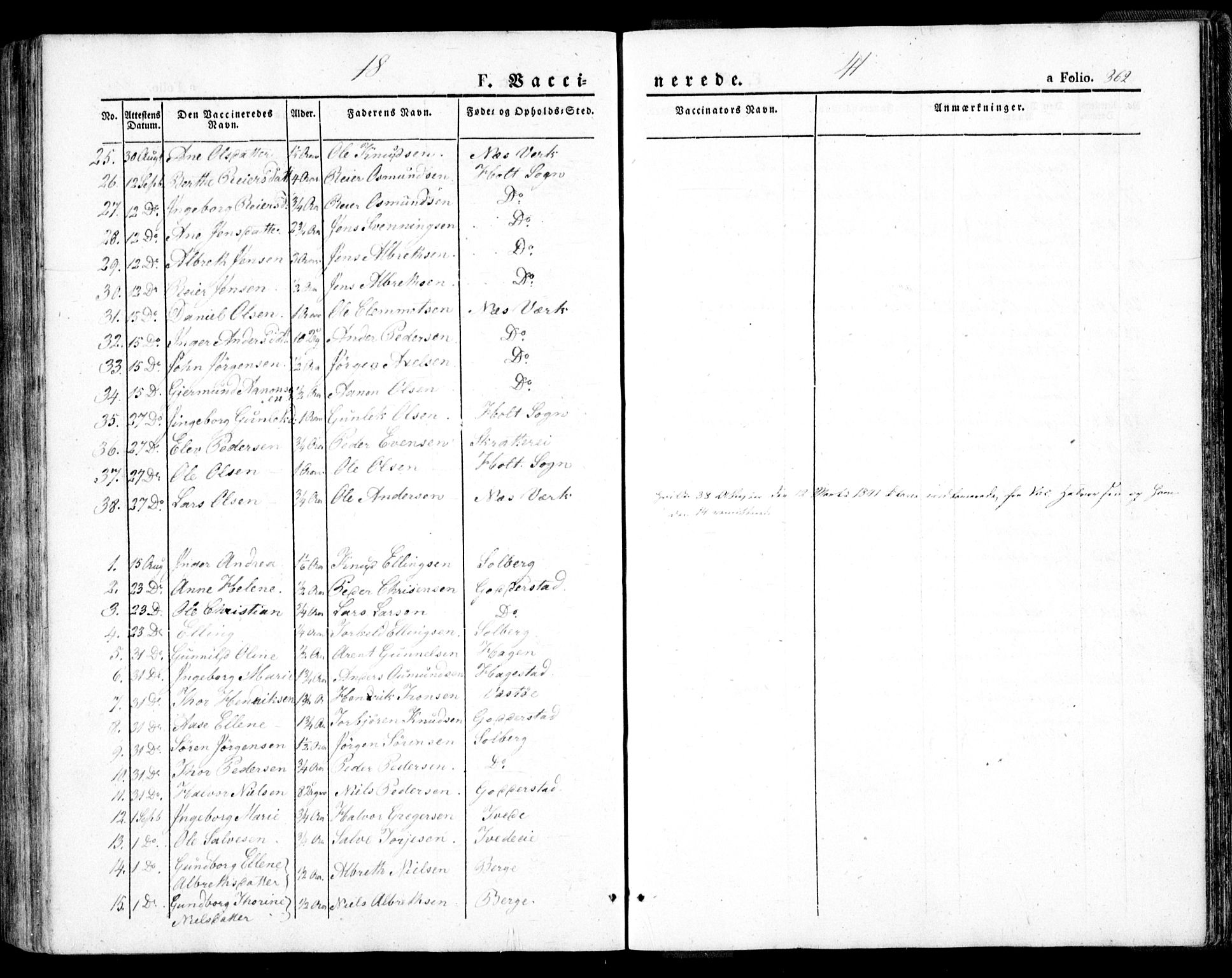 Holt sokneprestkontor, AV/SAK-1111-0021/F/Fa/L0007: Parish register (official) no. A 7, 1836-1848, p. 362