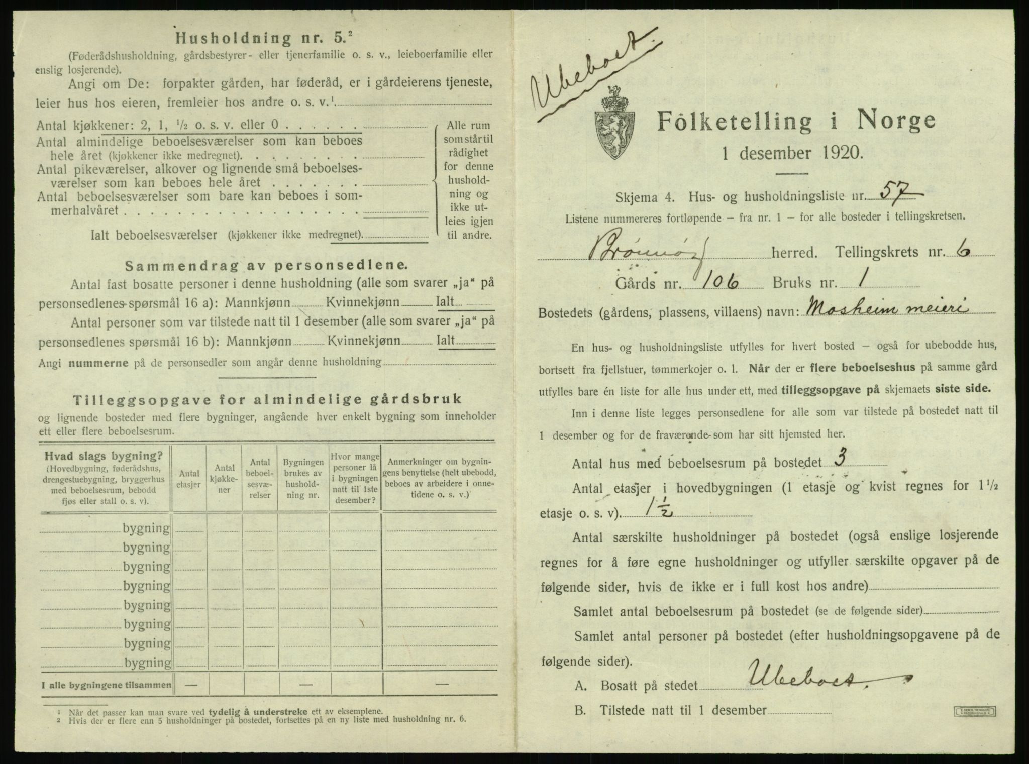 SAT, 1920 census for Brønnøy, 1920, p. 618