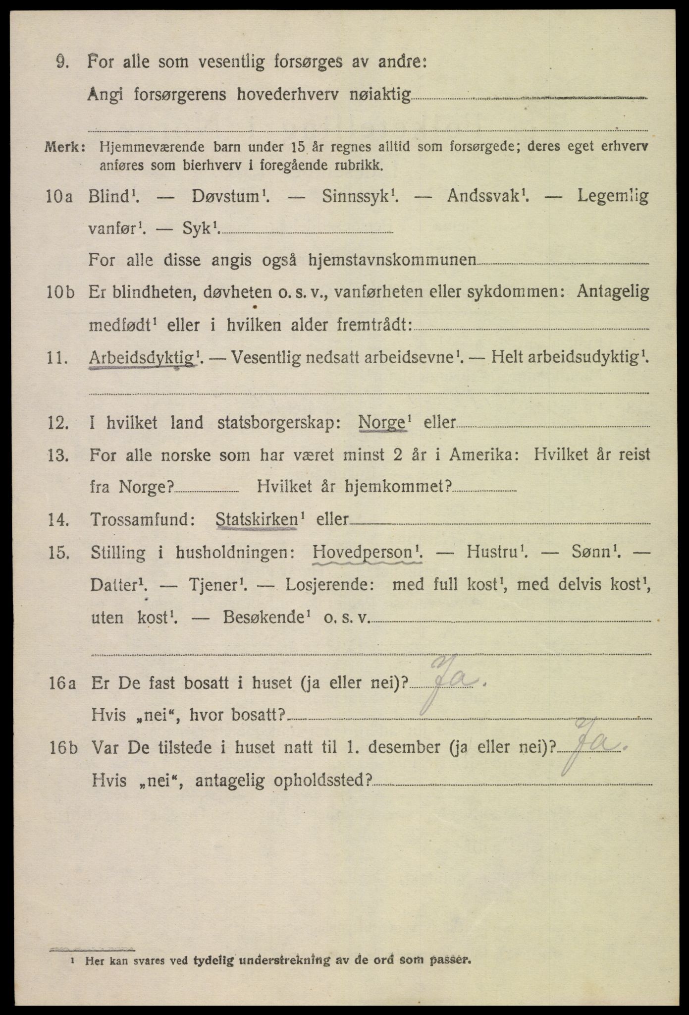 SAK, 1920 census for Øyestad, 1920, p. 3165