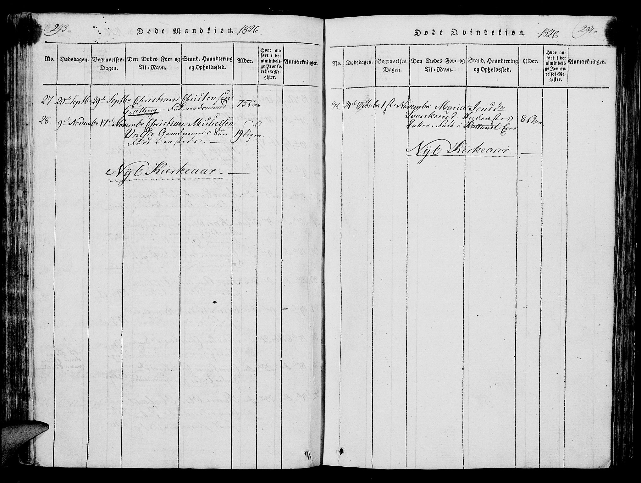 Vang prestekontor, Hedmark, AV/SAH-PREST-008/H/Ha/Hab/L0004: Parish register (copy) no. 4, 1813-1827, p. 293-294