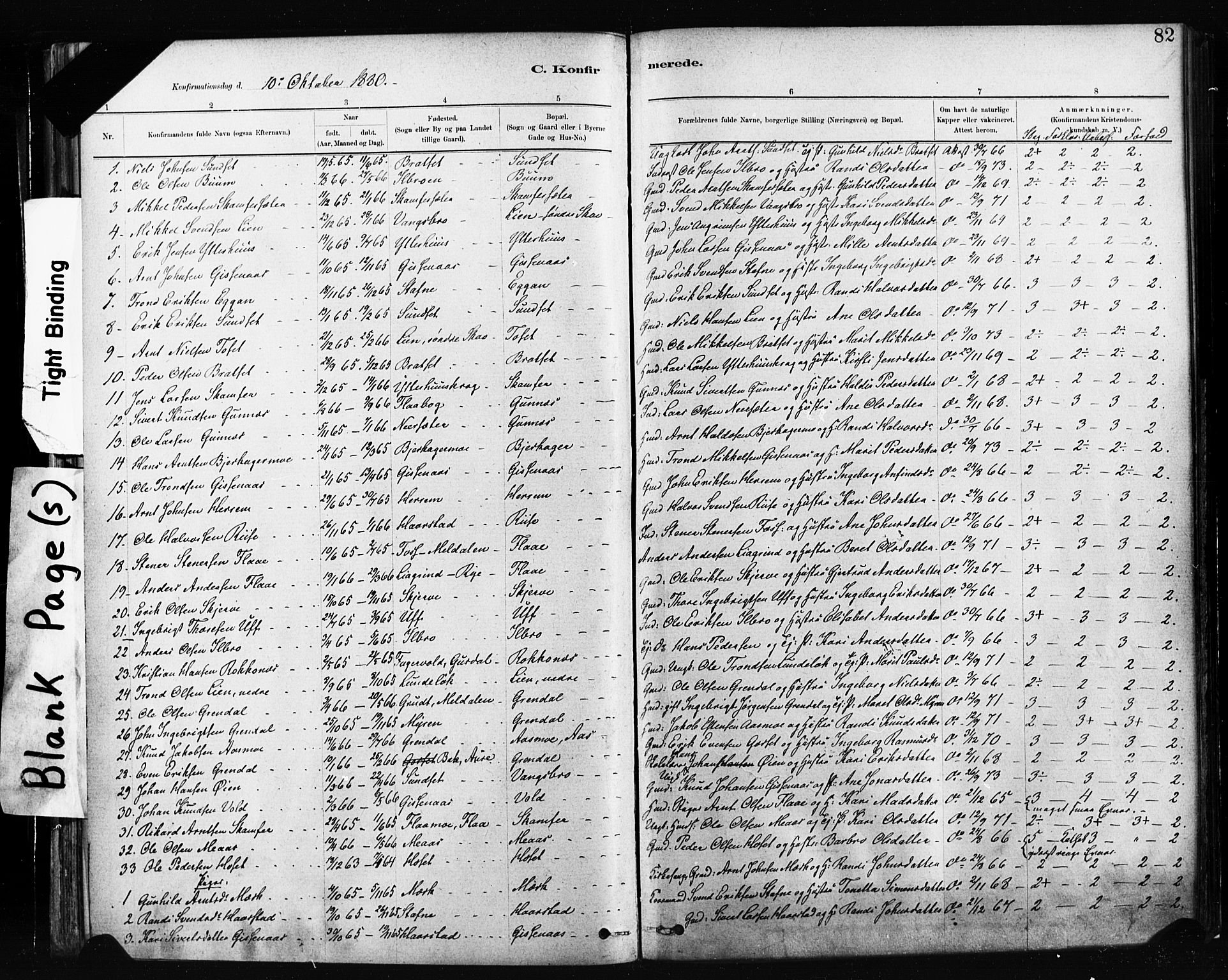 Ministerialprotokoller, klokkerbøker og fødselsregistre - Sør-Trøndelag, SAT/A-1456/674/L0871: Parish register (official) no. 674A03, 1880-1896, p. 82