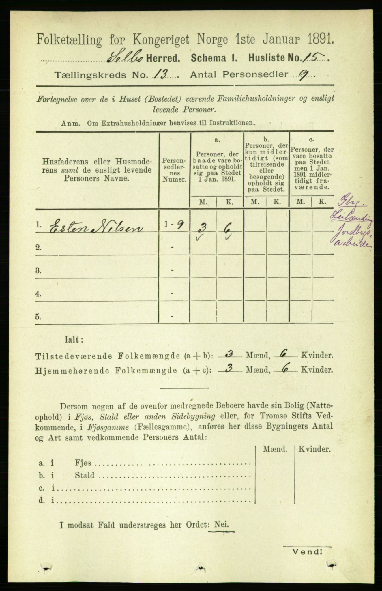 RA, 1891 census for 1664 Selbu, 1891, p. 4551