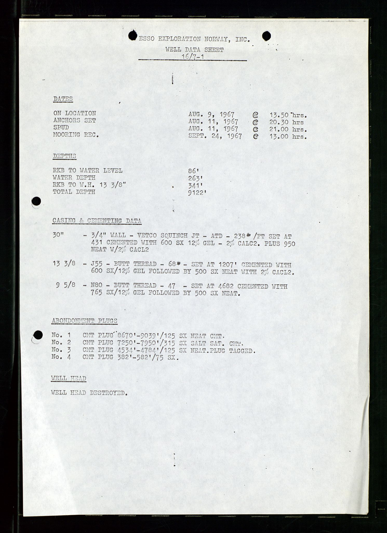 Pa 1512 - Esso Exploration and Production Norway Inc., AV/SAST-A-101917/E/Ea/L0015: Well 16/7-1, 1967-1972, p. 3