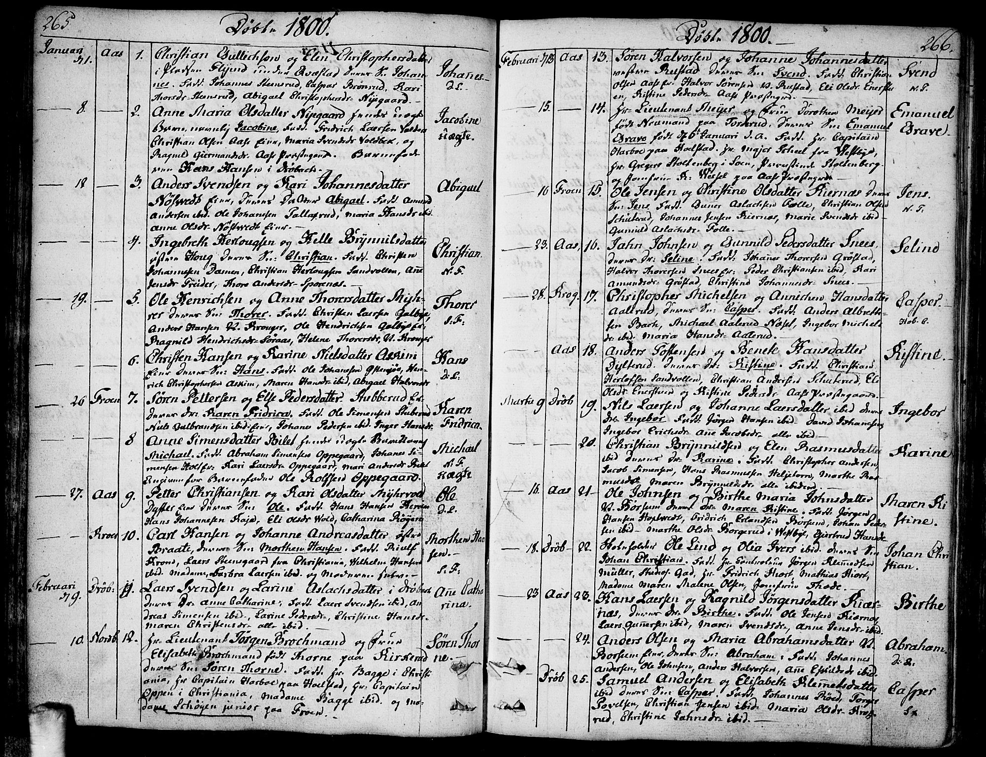 Ås prestekontor Kirkebøker, SAO/A-10894/F/Fa/L0002: Parish register (official) no. I 2, 1778-1813, p. 265-266