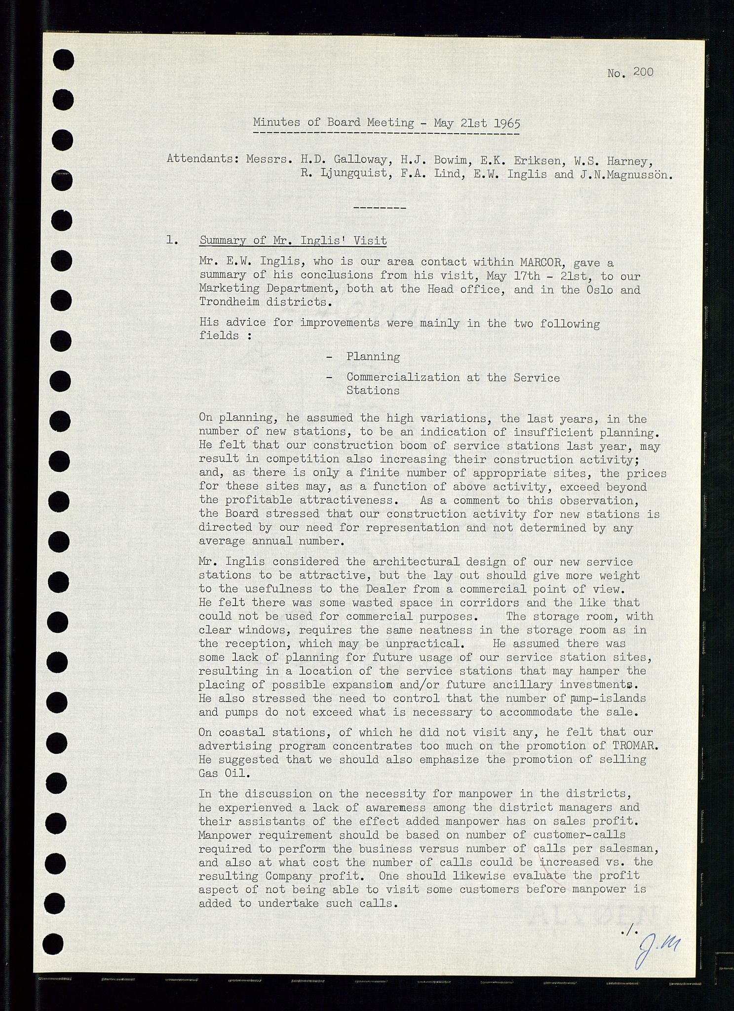 Pa 0982 - Esso Norge A/S, AV/SAST-A-100448/A/Aa/L0002/0001: Den administrerende direksjon Board minutes (styrereferater) / Den administrerende direksjon Board minutes (styrereferater), 1965, p. 104