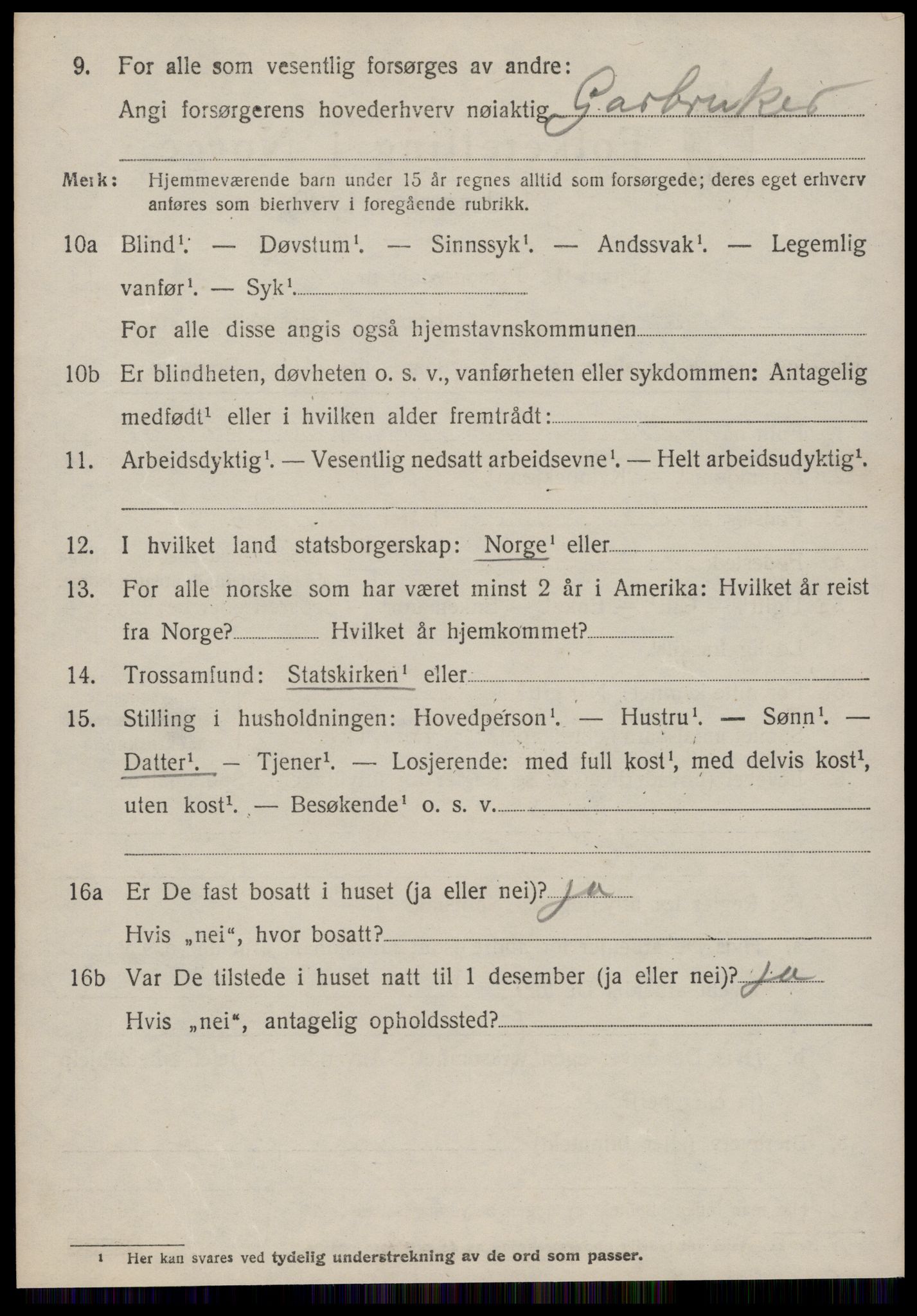 SAT, 1920 census for Vatne, 1920, p. 3655