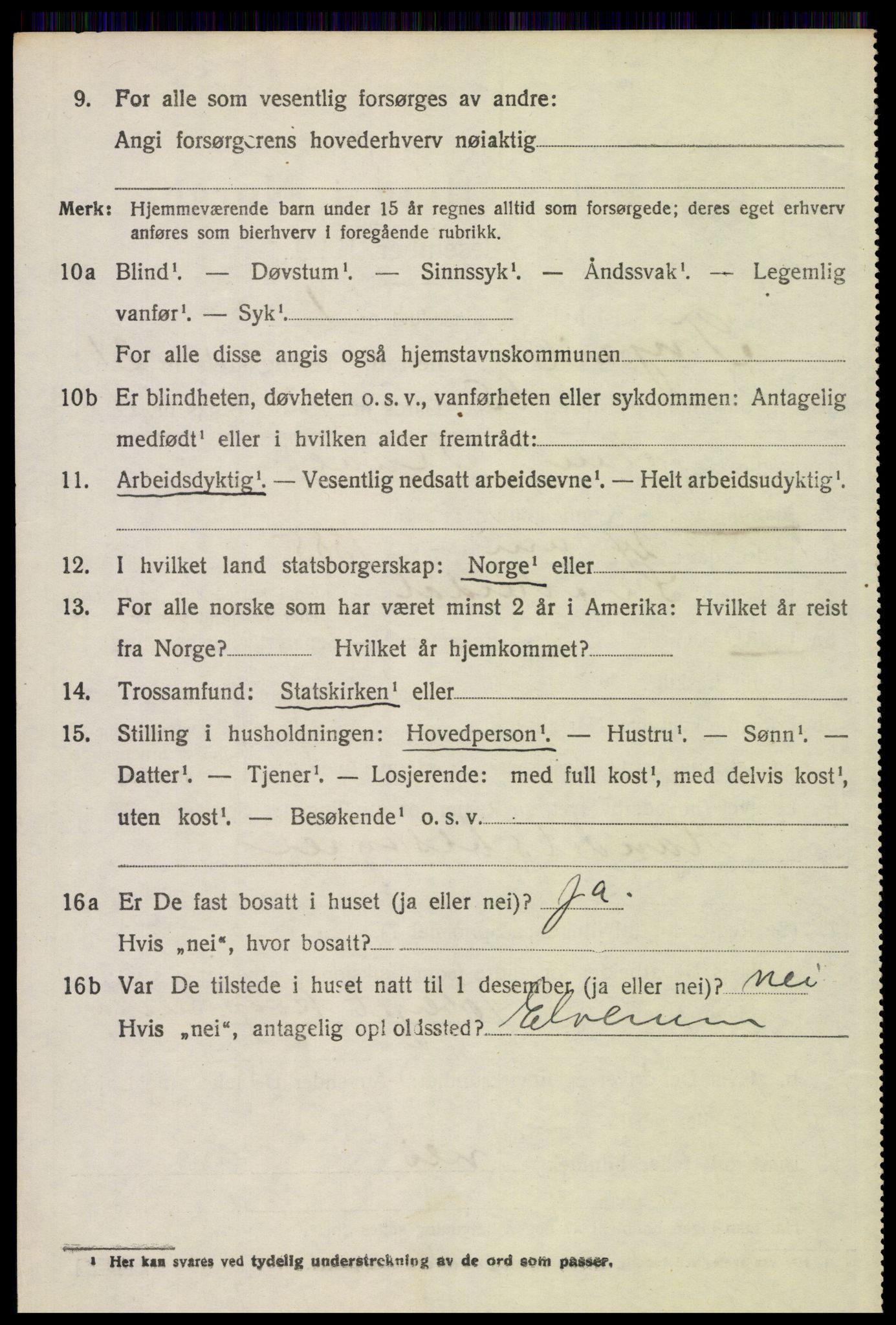 SAH, 1920 census for Trysil, 1920, p. 14538