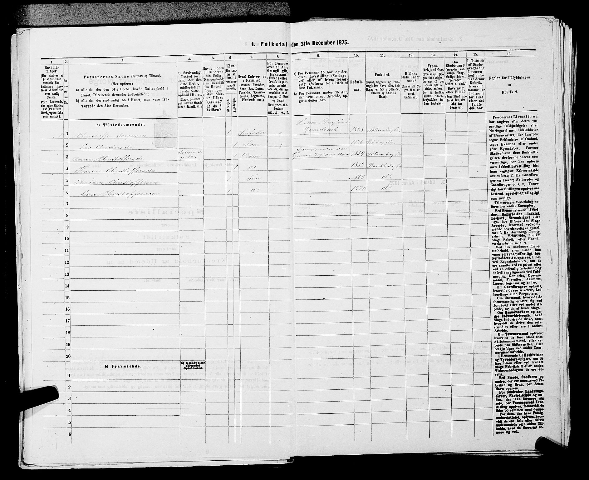 SAKO, 1875 census for 0814L Bamble/Bamble, 1875, p. 159