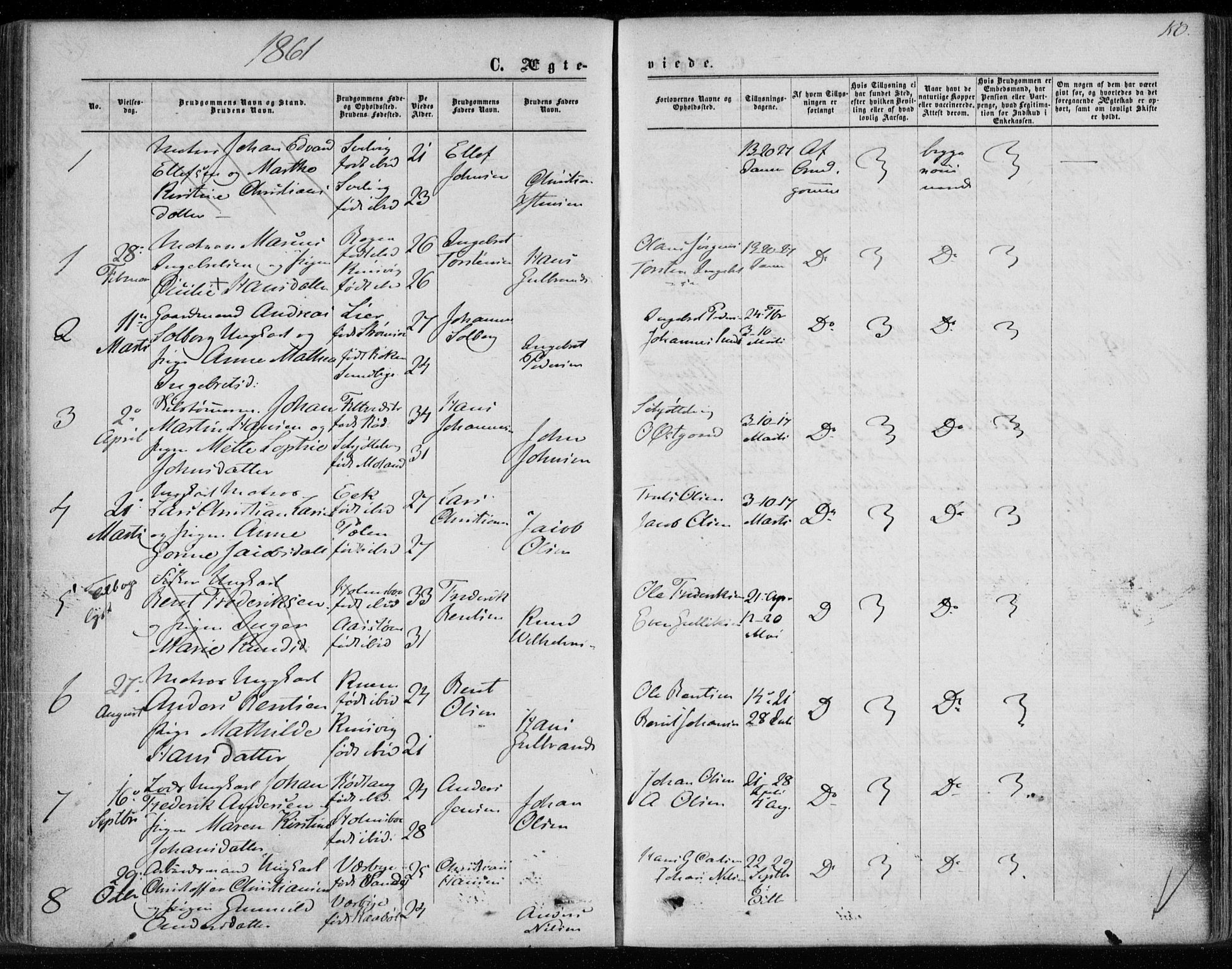 Hurum kirkebøker, SAKO/A-229/F/Fa/L0012: Parish register (official) no. 12, 1861-1875, p. 150