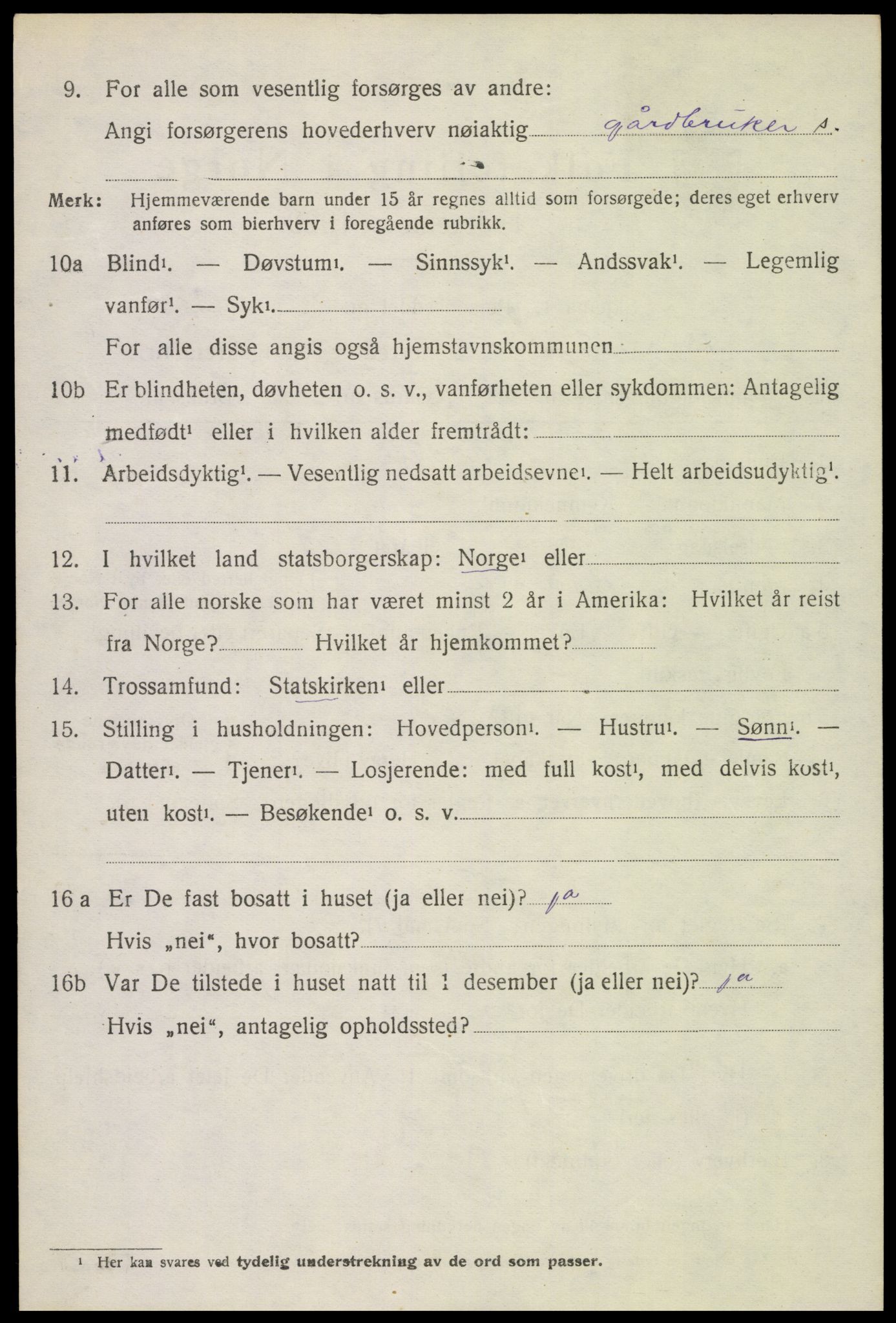 SAH, 1920 census for Brandbu, 1920, p. 3088