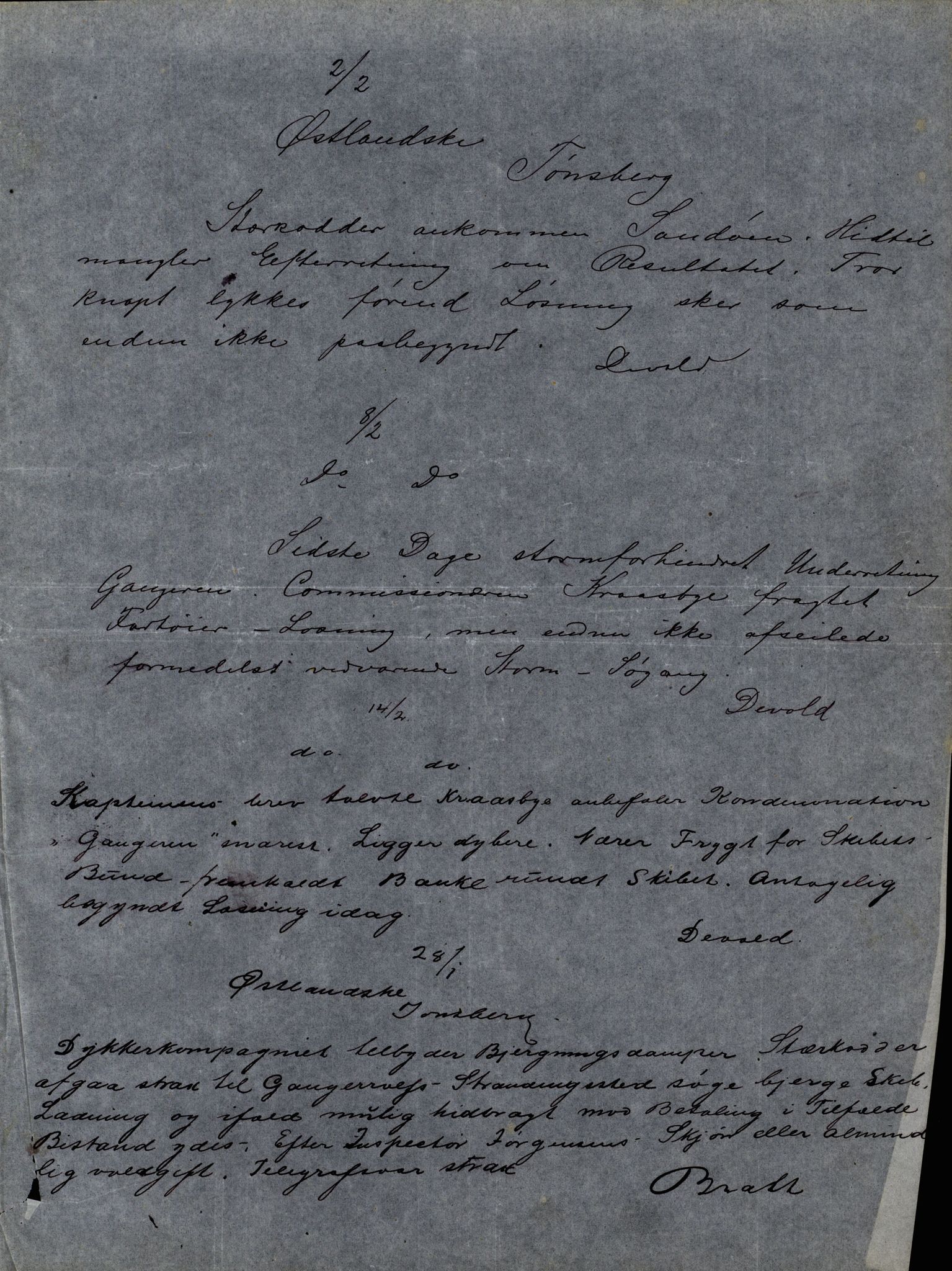 Pa 63 - Østlandske skibsassuranceforening, VEMU/A-1079/G/Ga/L0017/0011: Havaridokumenter / Andover, Amicitia, Bratsberg, Ganger Rolf, 1884, p. 59