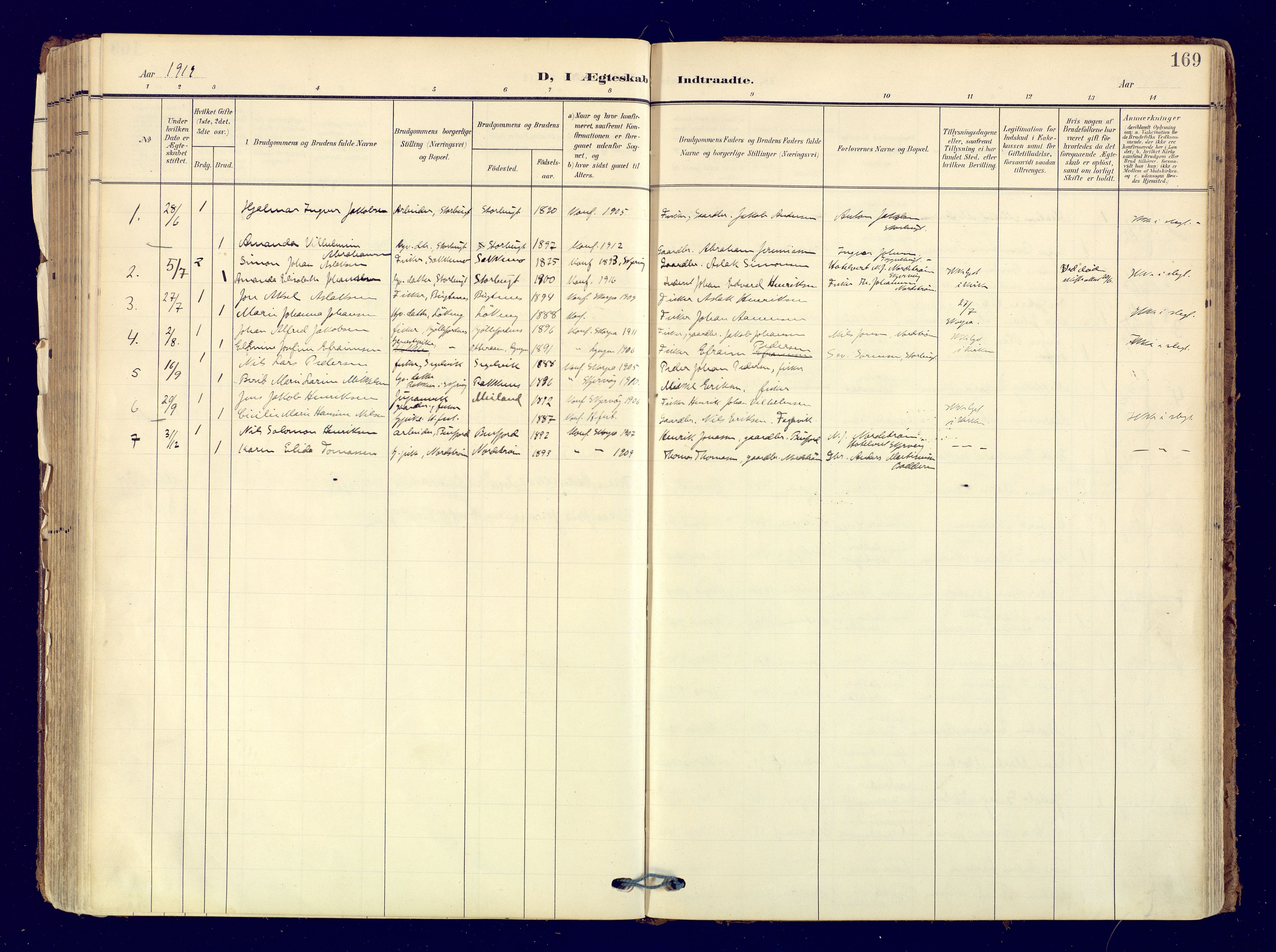 Skjervøy sokneprestkontor, AV/SATØ-S-1300/H/Ha/Haa: Parish register (official) no. 19, 1908-1936, p. 169